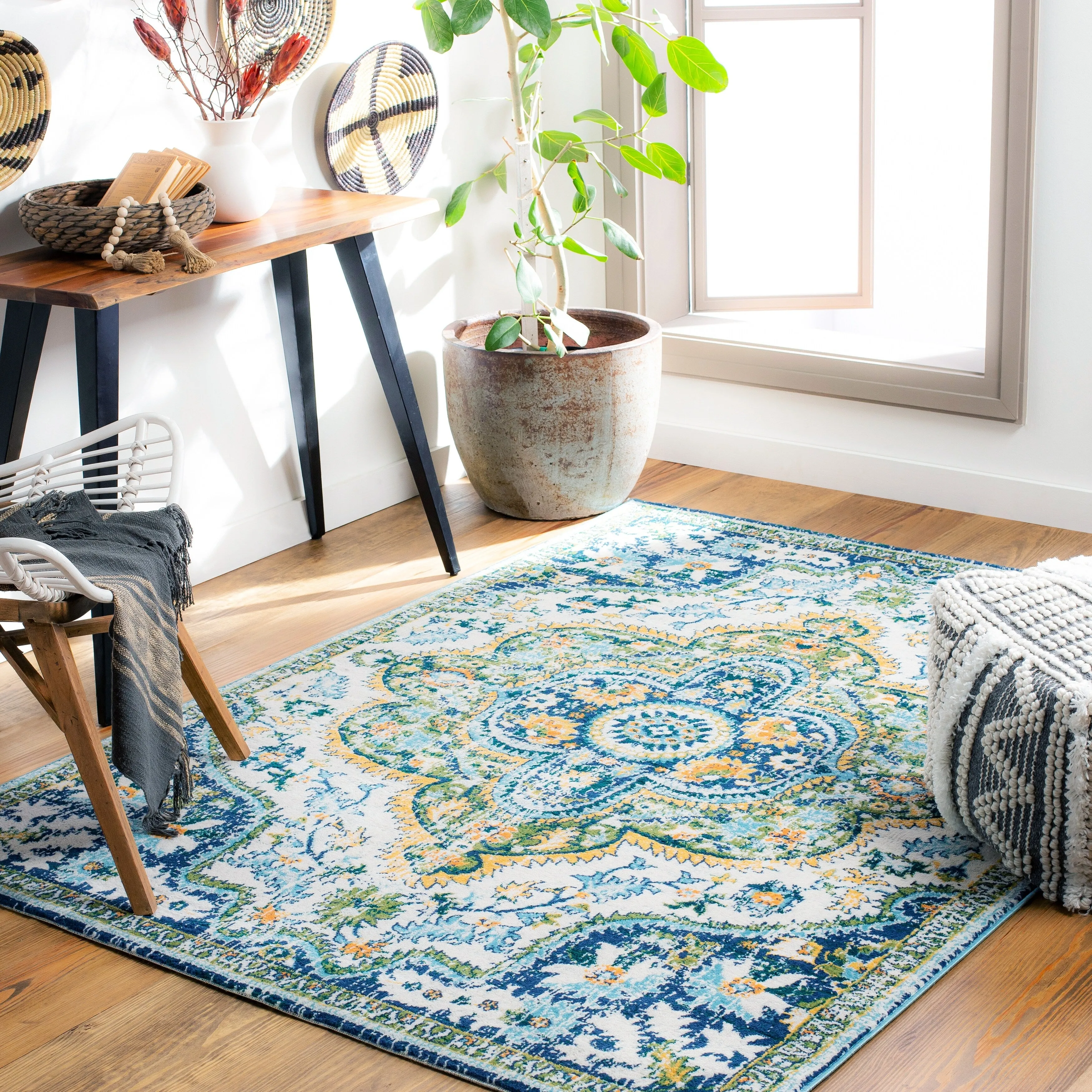 Livabliss Anu Vibrant Boho Medallion Area Rug
