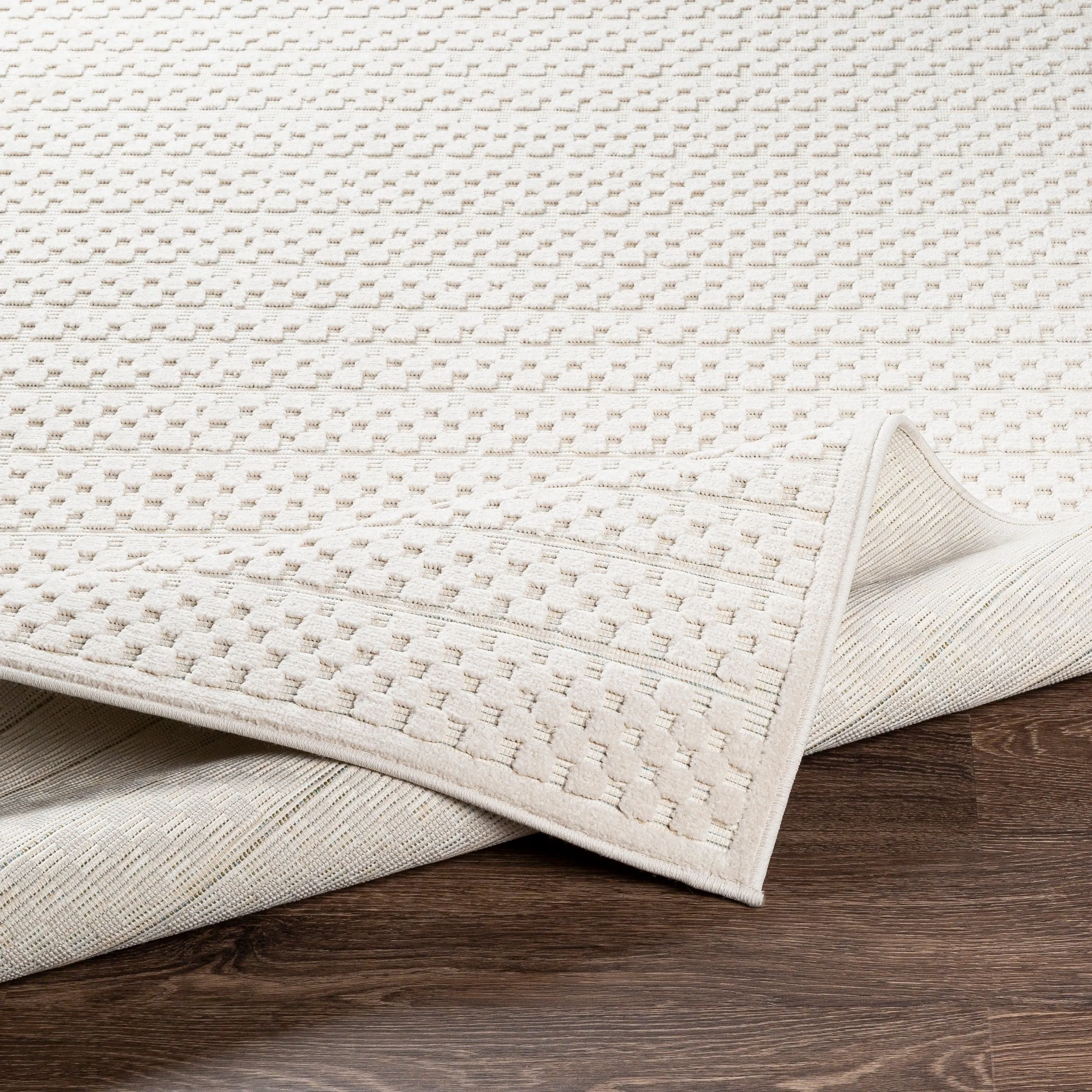 Livabliss Brennah Indoor/ Outdoor Checkered Stripe Area Rug