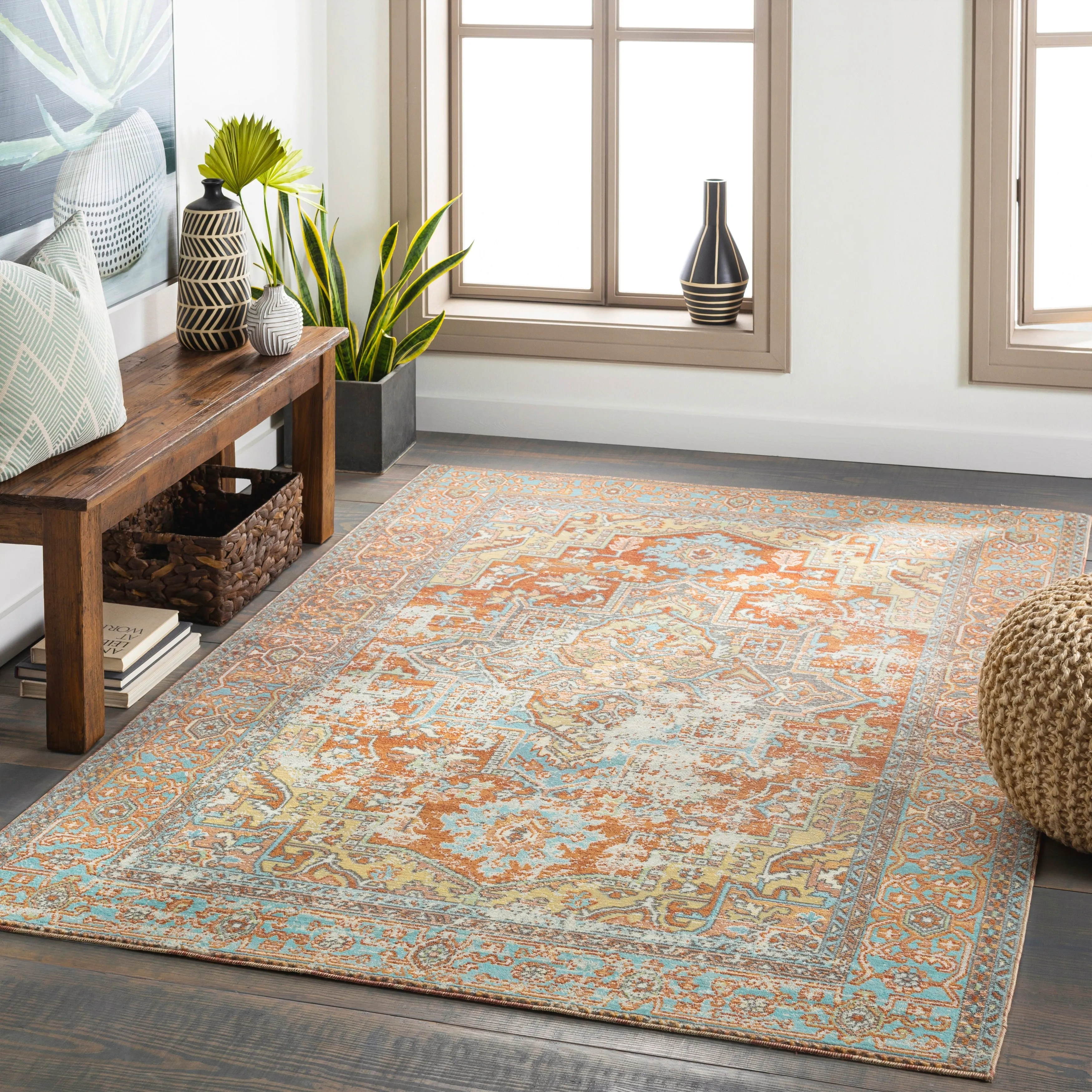 Livabliss Dellie Indoor/ Outdoor Traditional Medallion Area Rug