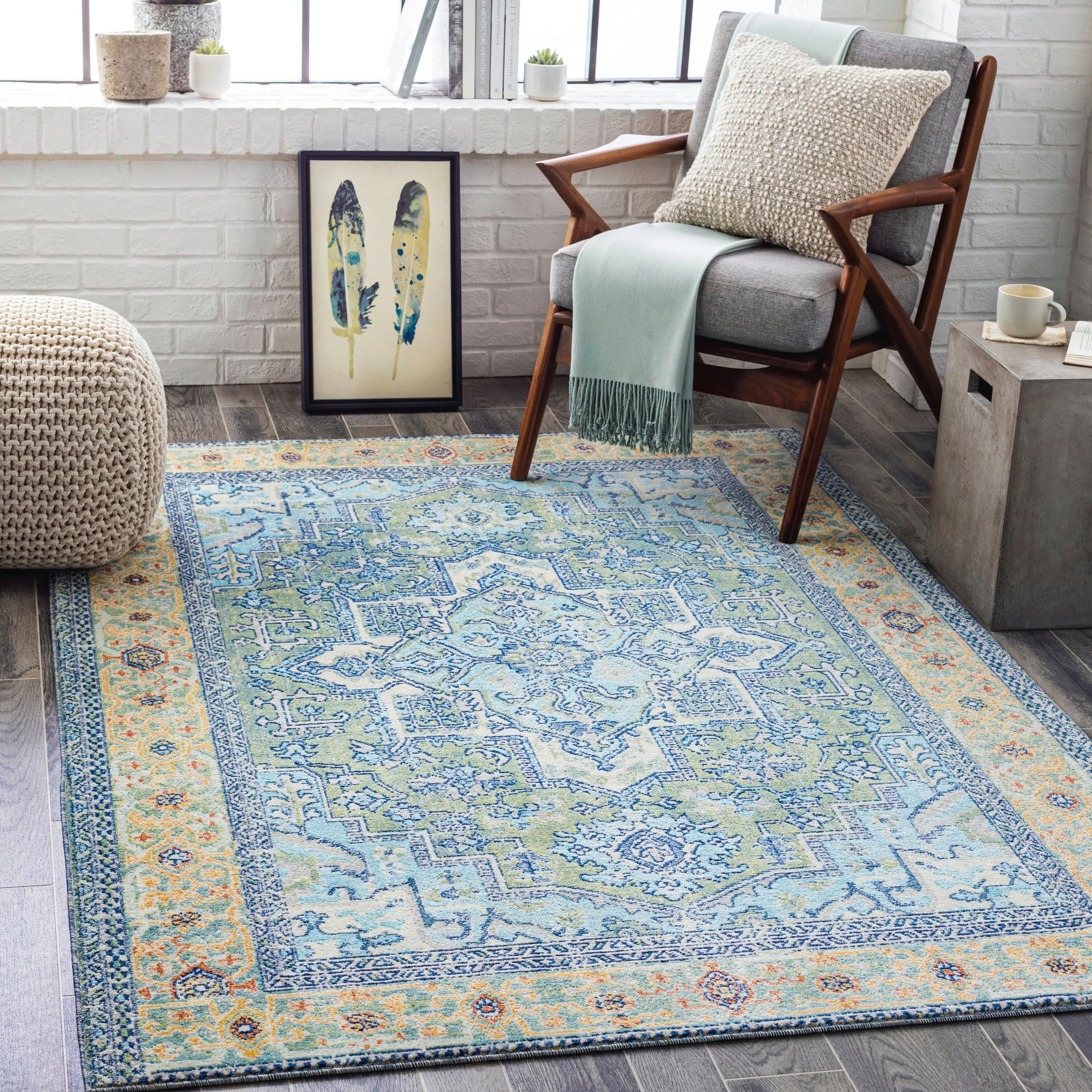 Livabliss Dellie Indoor/ Outdoor Traditional Medallion Area Rug