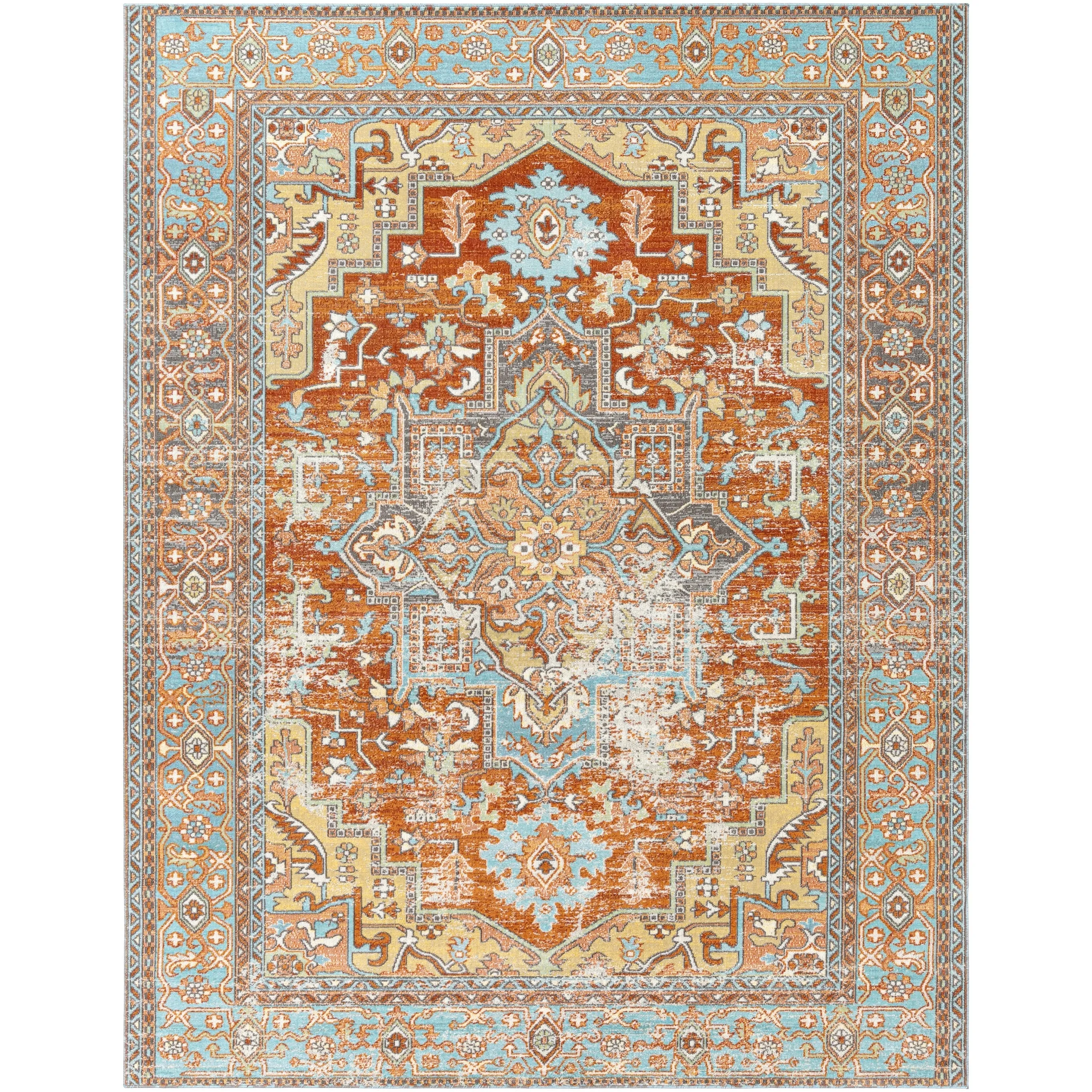 Livabliss Dellie Indoor/ Outdoor Traditional Medallion Area Rug