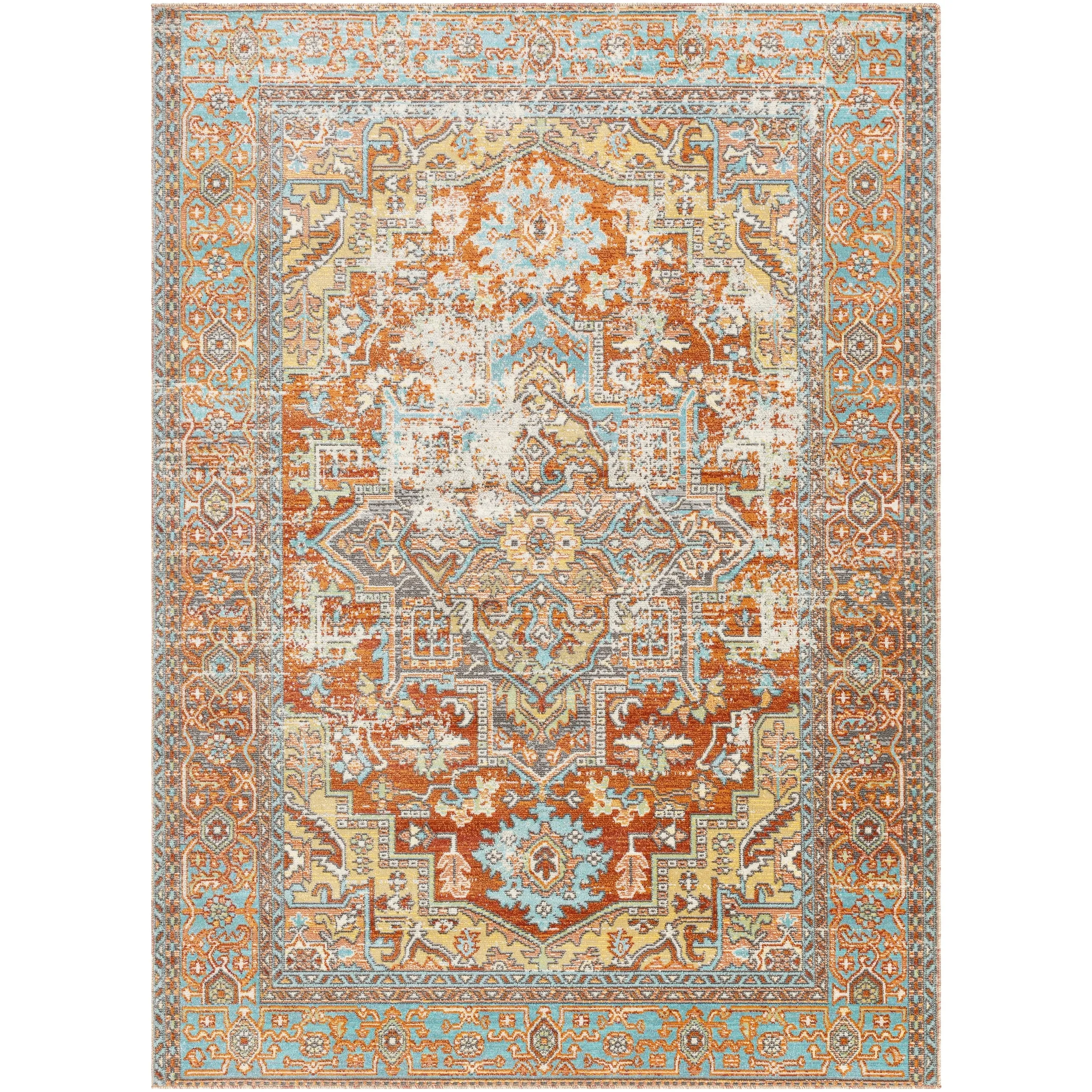 Livabliss Dellie Indoor/ Outdoor Traditional Medallion Area Rug