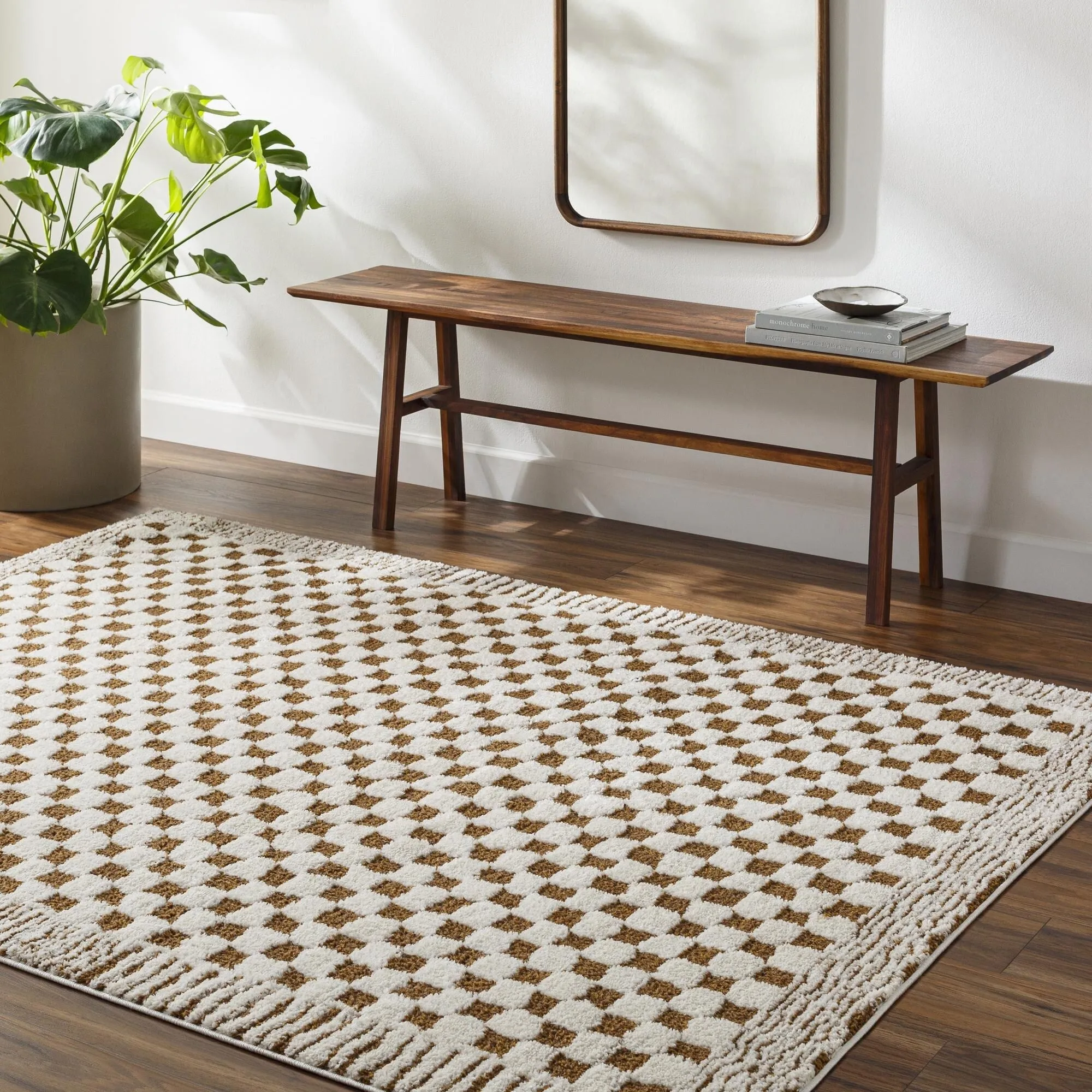 Livabliss Freud Art Deco Checkered Area Rug
