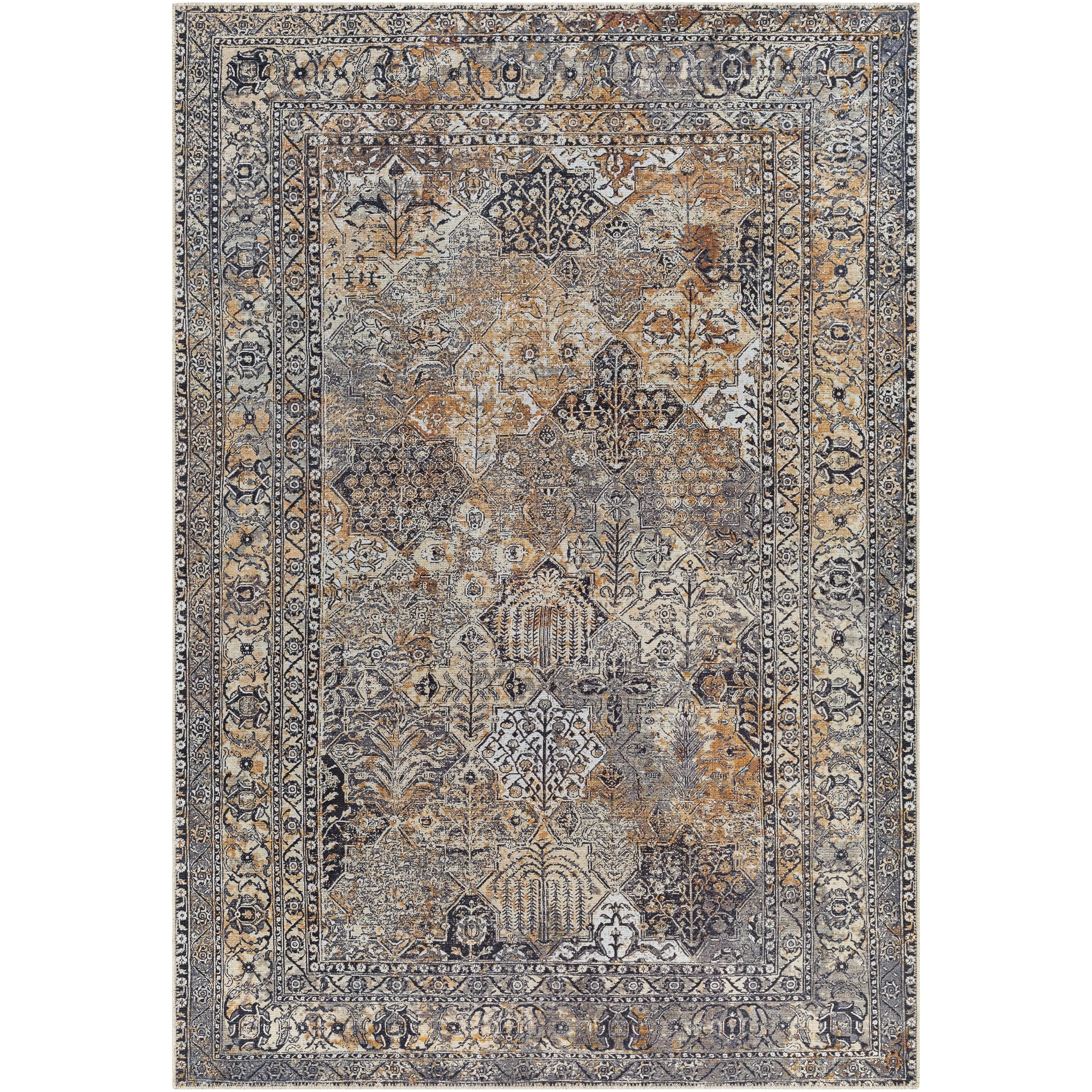 Livabliss Hieronym Traditional Floral Machine Washable Area Rug