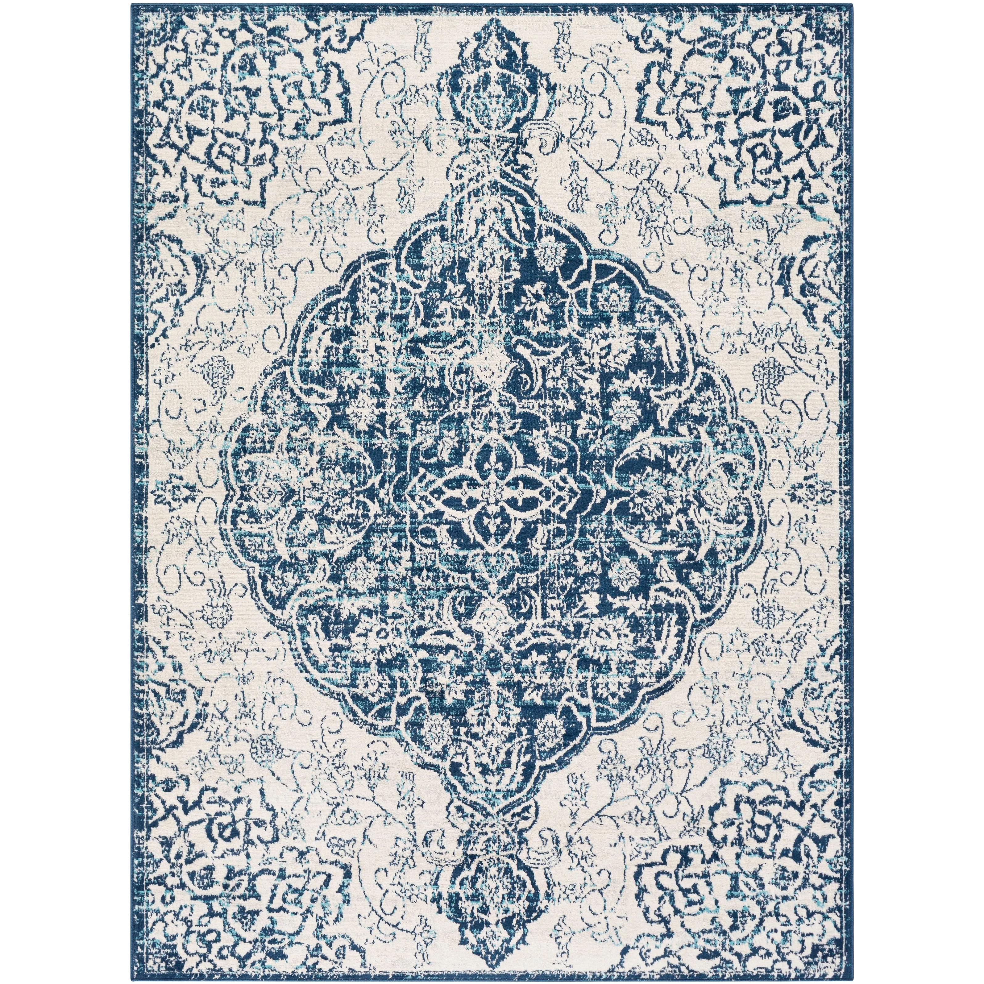 Livabliss Okeefe Vibrant Floral Medallion Area Rug