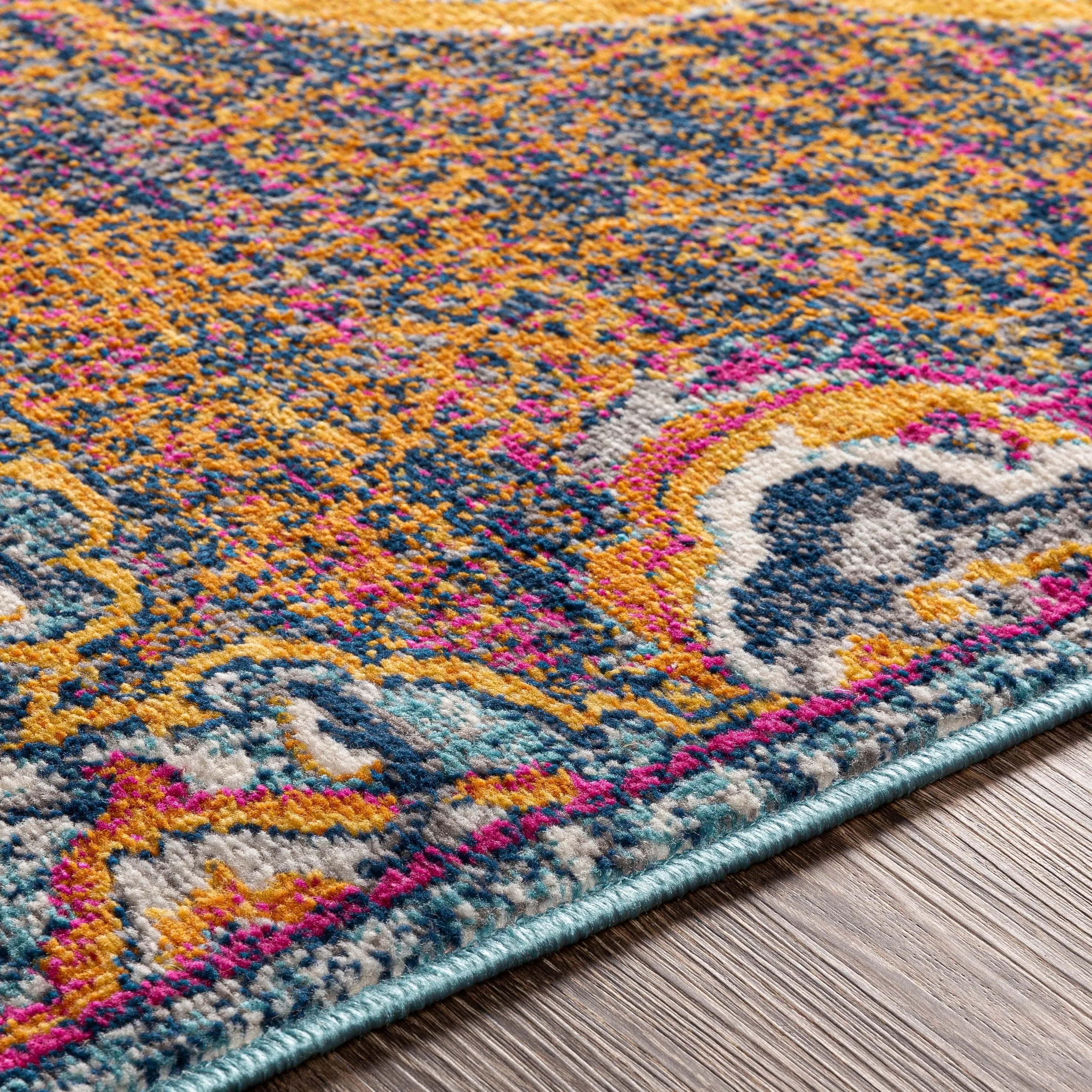 Livabliss Okeefe Vibrant Floral Medallion Area Rug