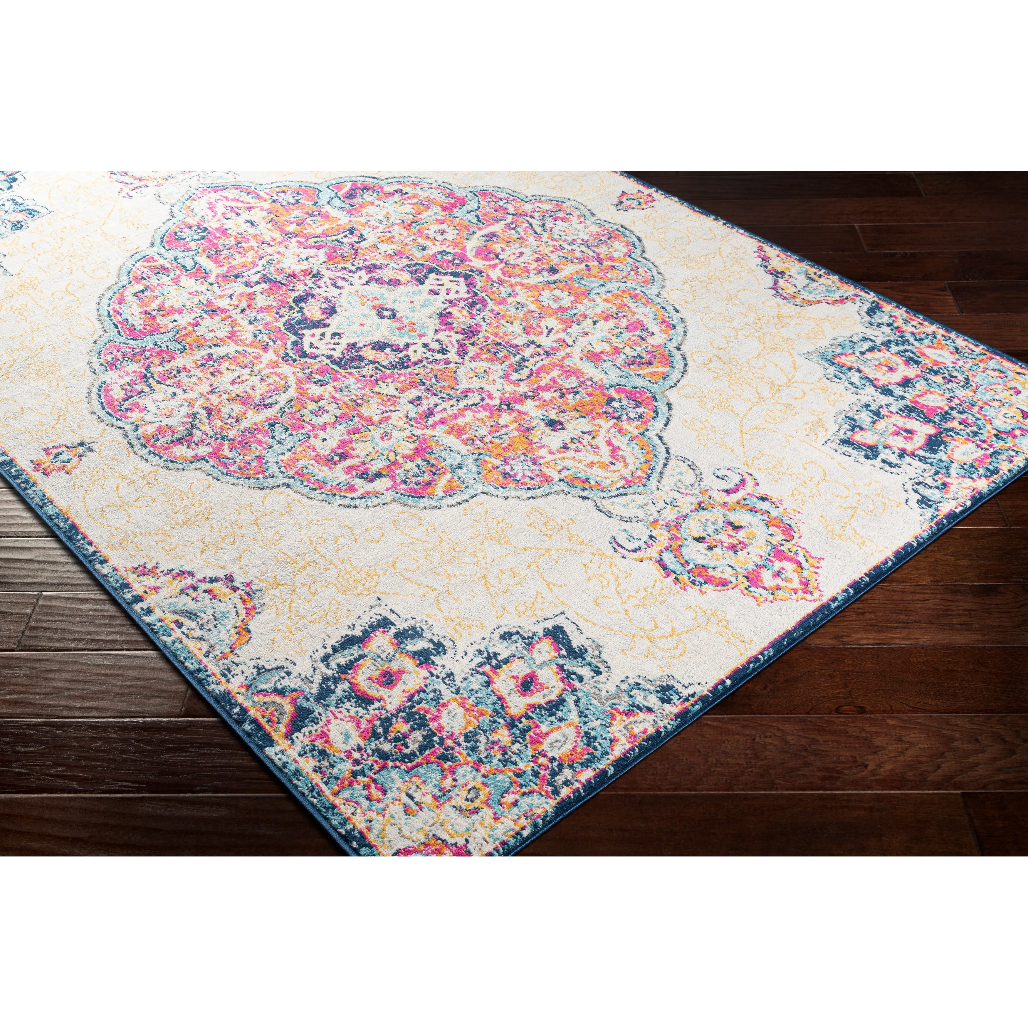 Livabliss Okeefe Vibrant Floral Medallion Area Rug