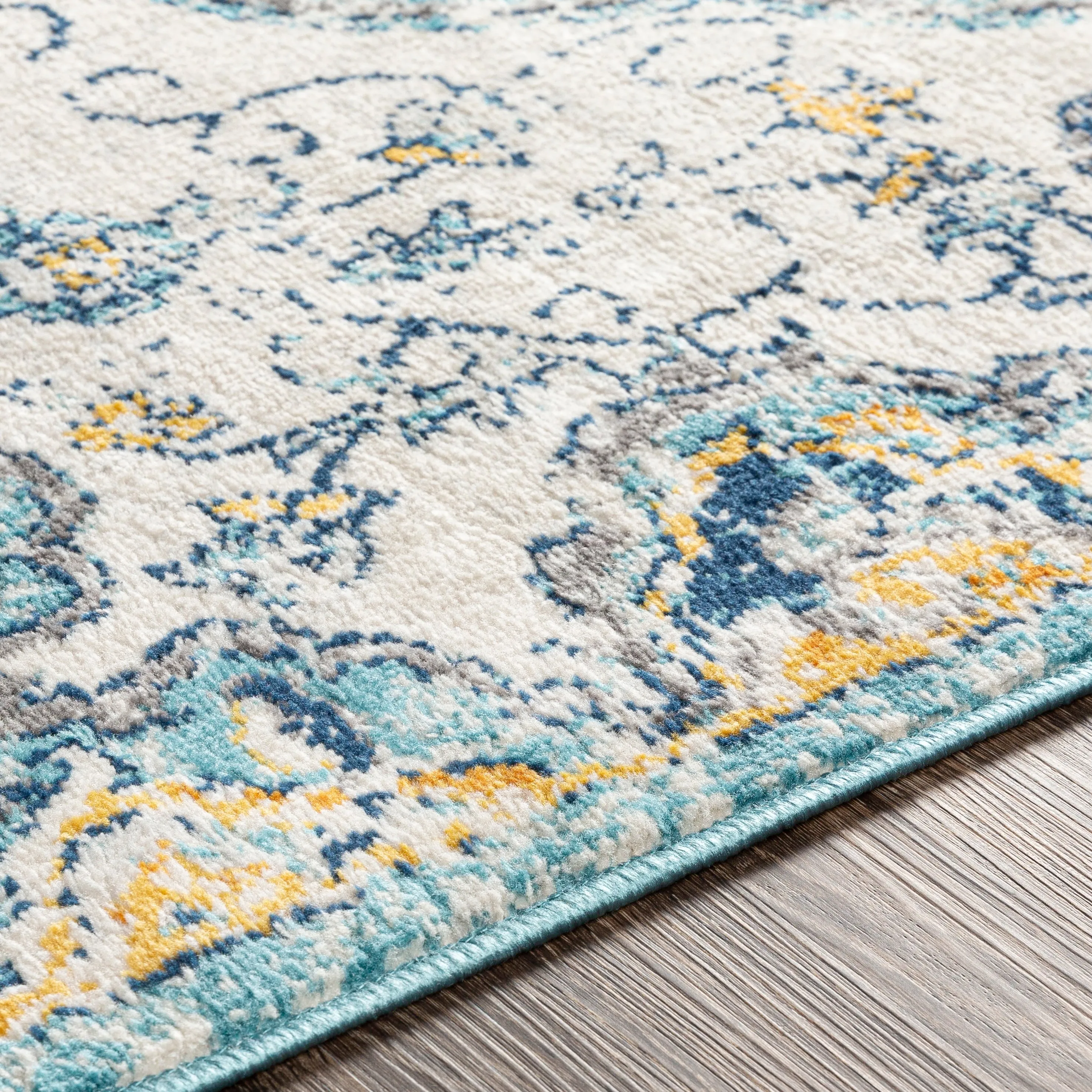 Livabliss Okeefe Vibrant Floral Medallion Area Rug