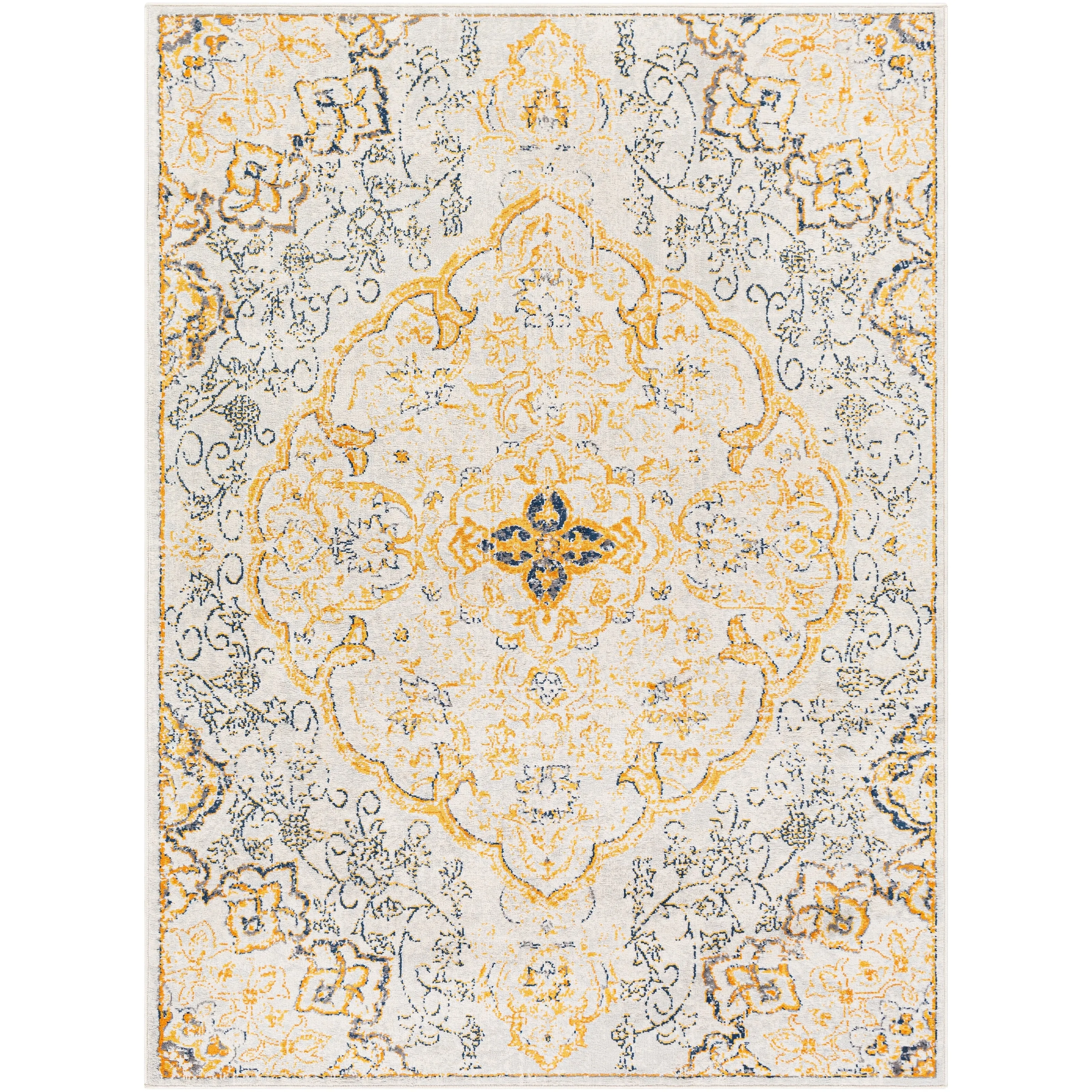 Livabliss Okeefe Vibrant Floral Medallion Area Rug