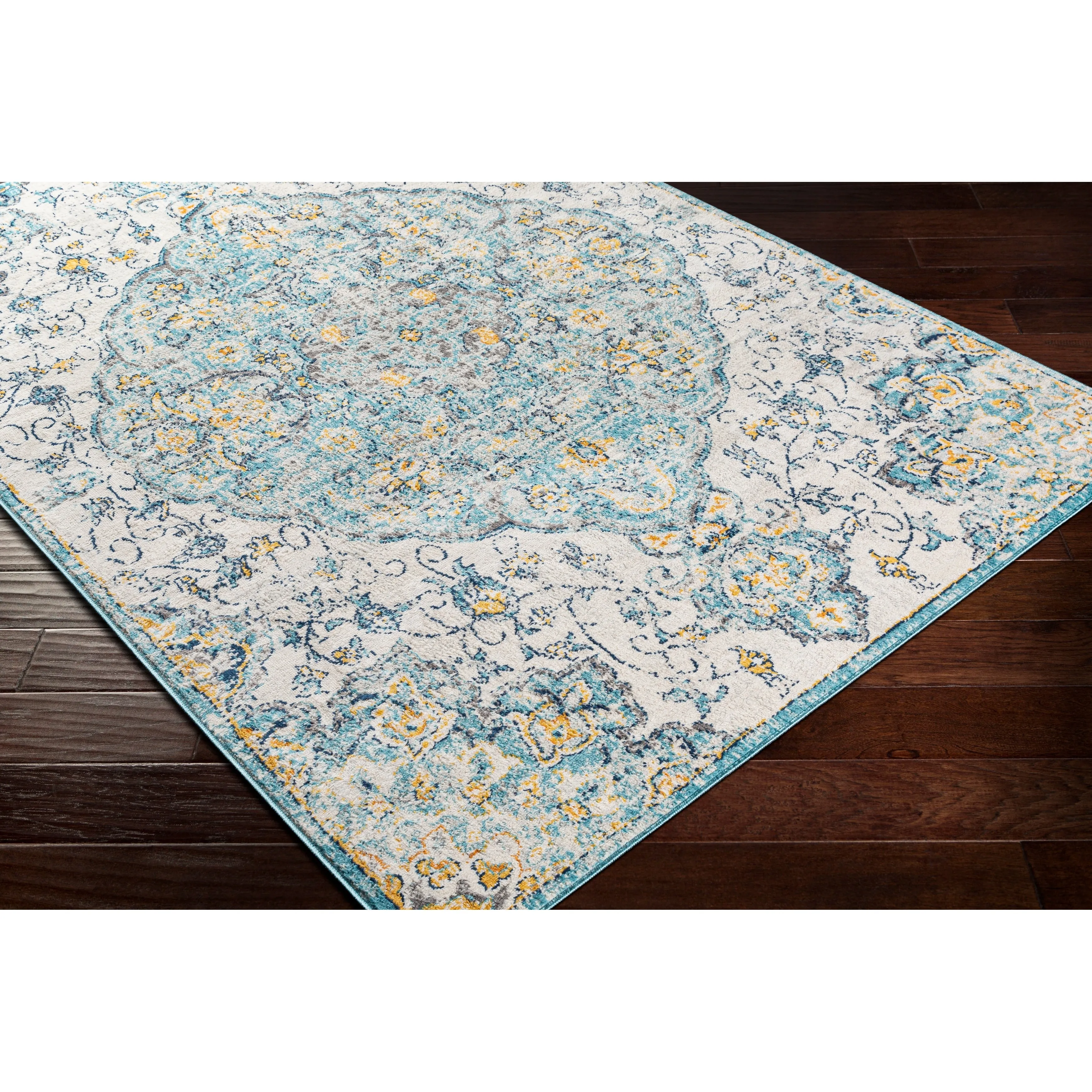 Livabliss Okeefe Vibrant Floral Medallion Area Rug