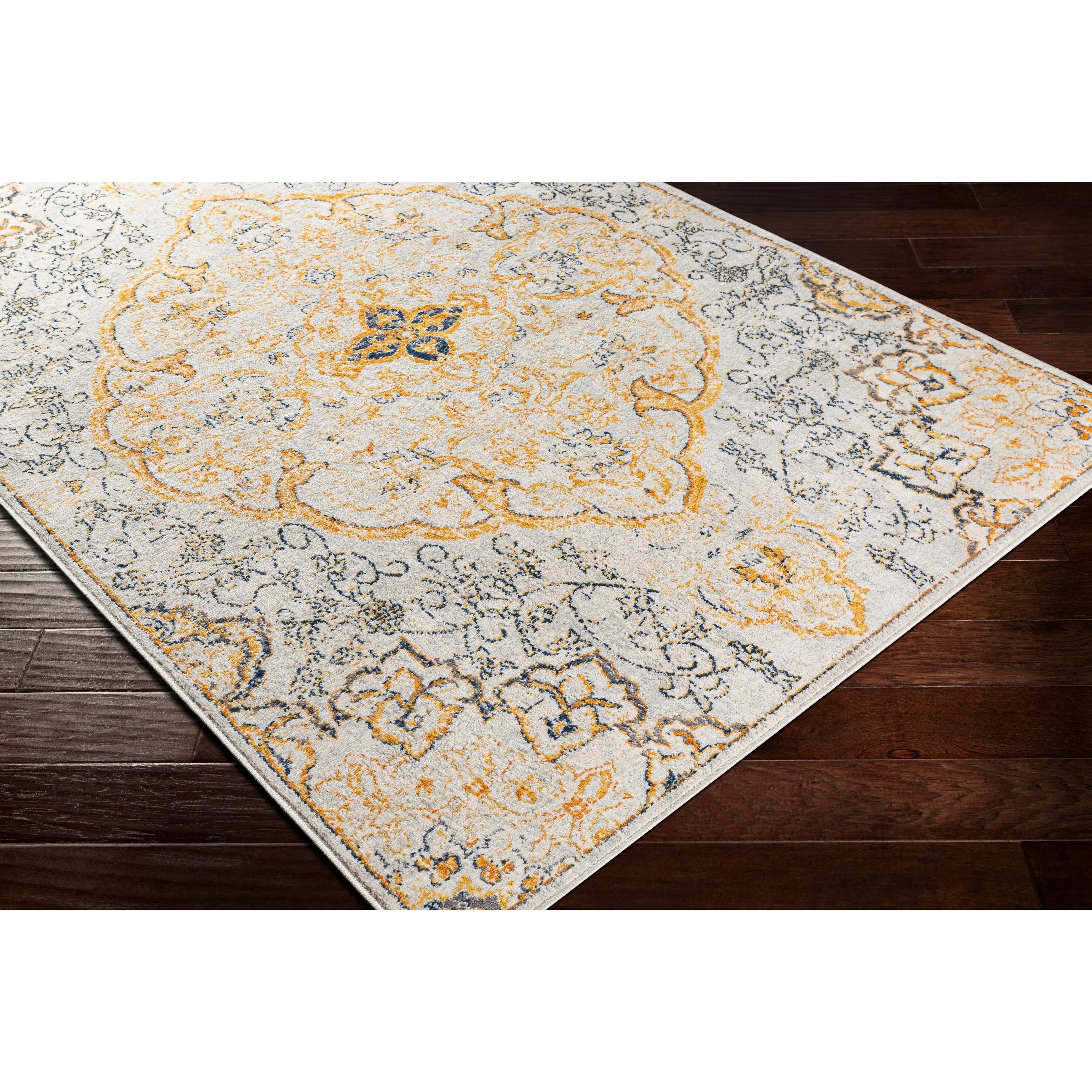 Livabliss Okeefe Vibrant Floral Medallion Area Rug