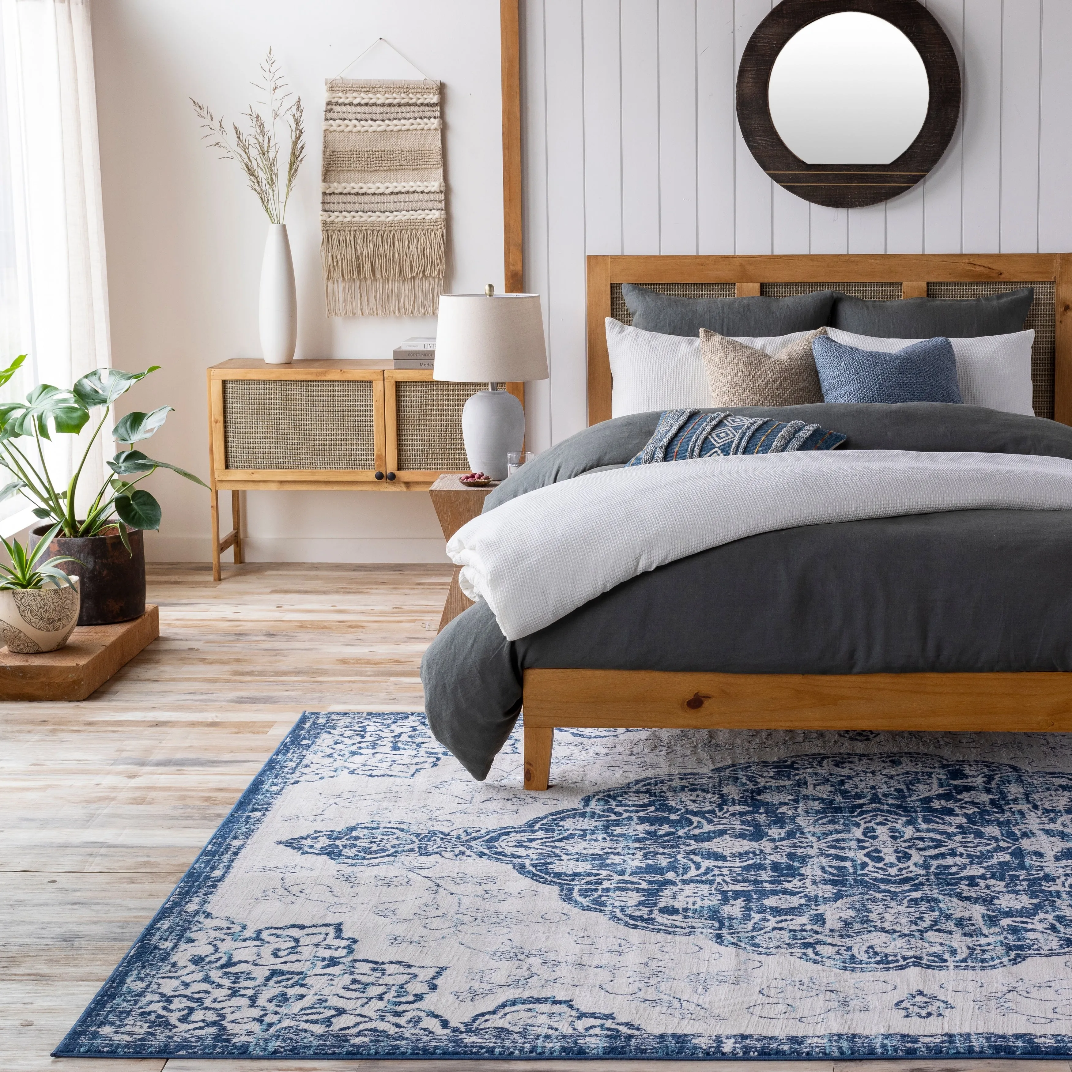 Livabliss Okeefe Vibrant Floral Medallion Area Rug