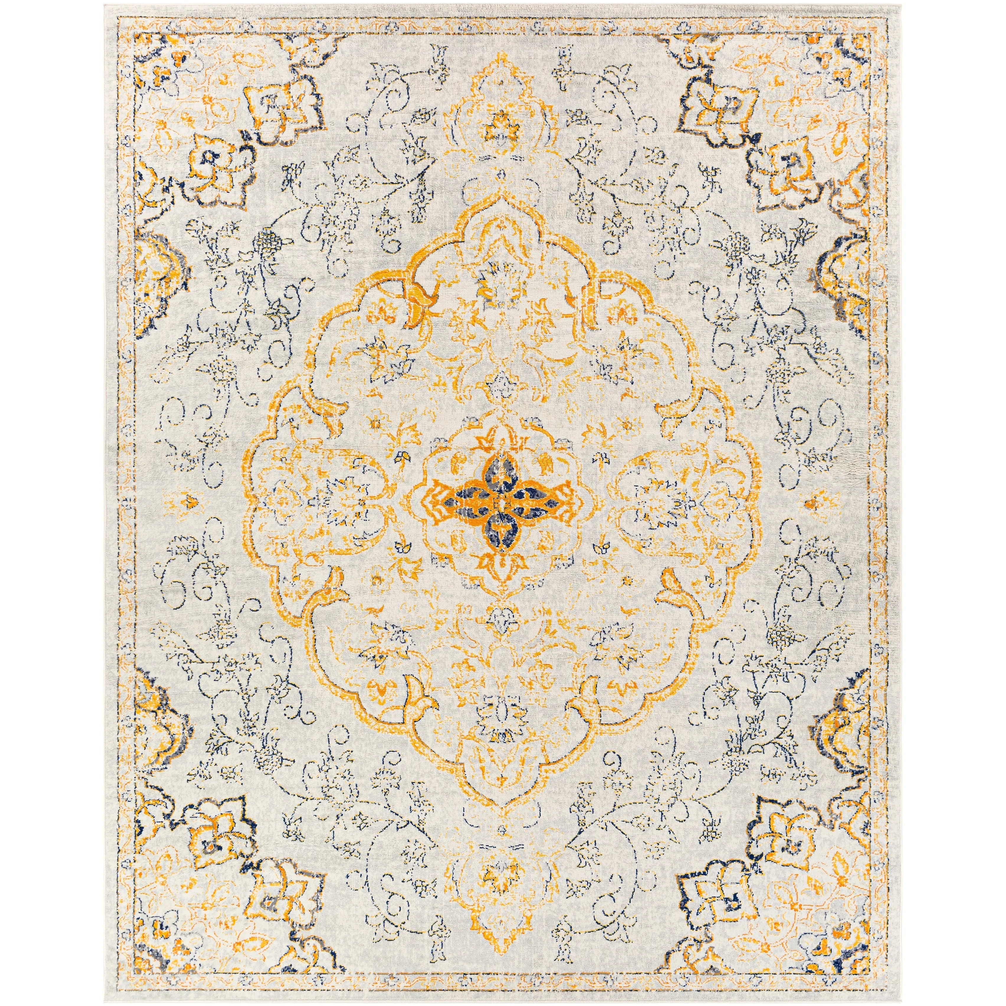 Livabliss Okeefe Vibrant Floral Medallion Area Rug