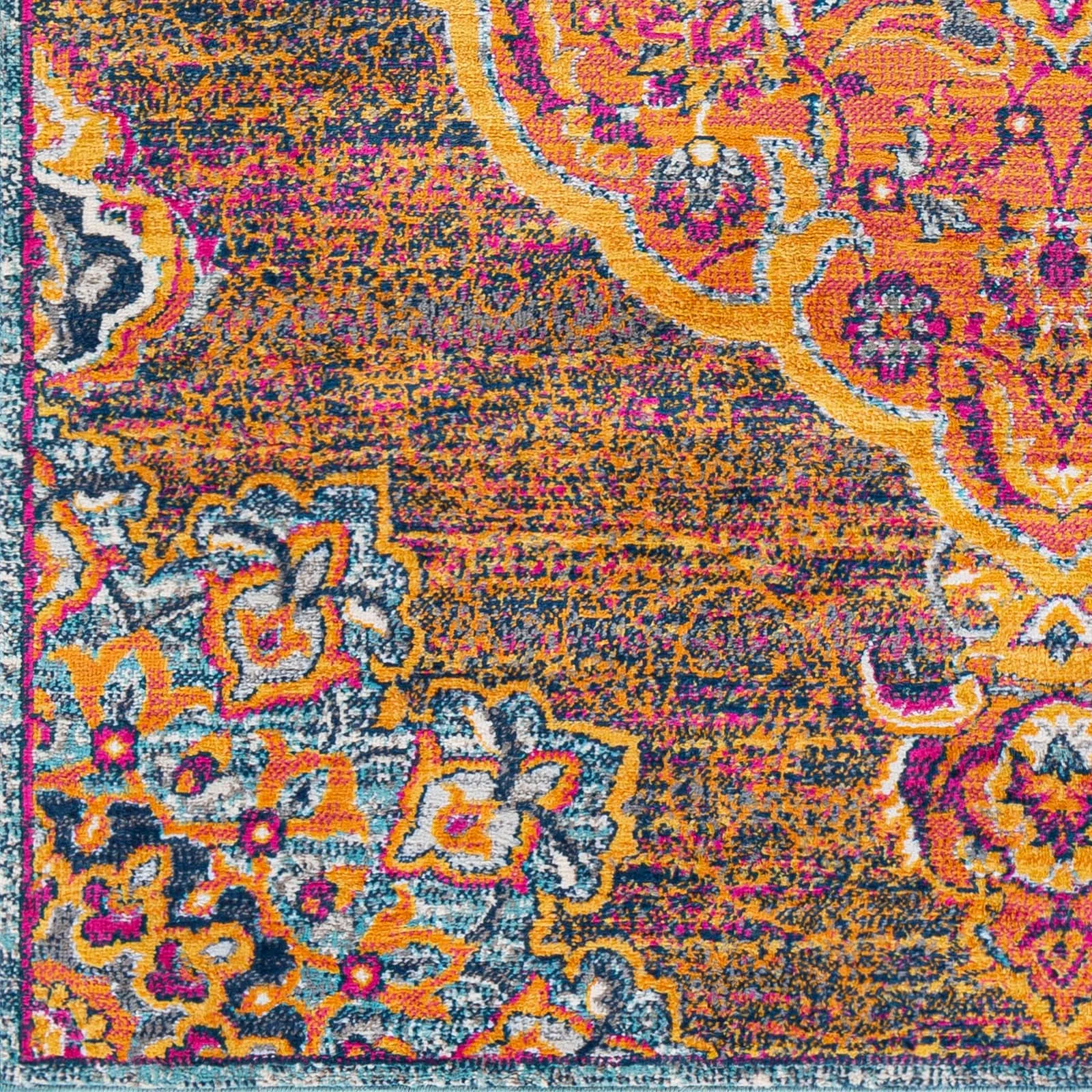 Livabliss Okeefe Vibrant Floral Medallion Area Rug