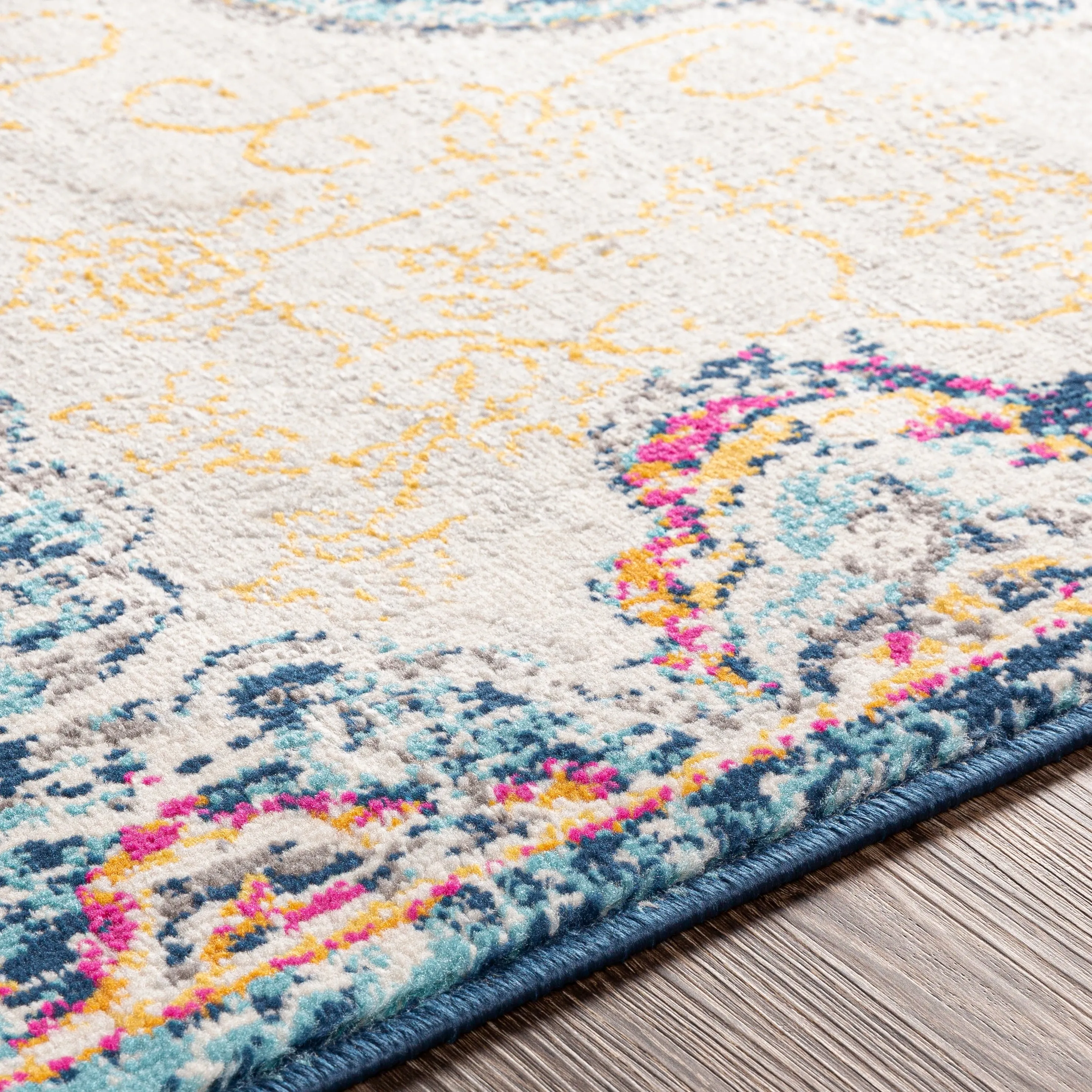 Livabliss Okeefe Vibrant Floral Medallion Area Rug