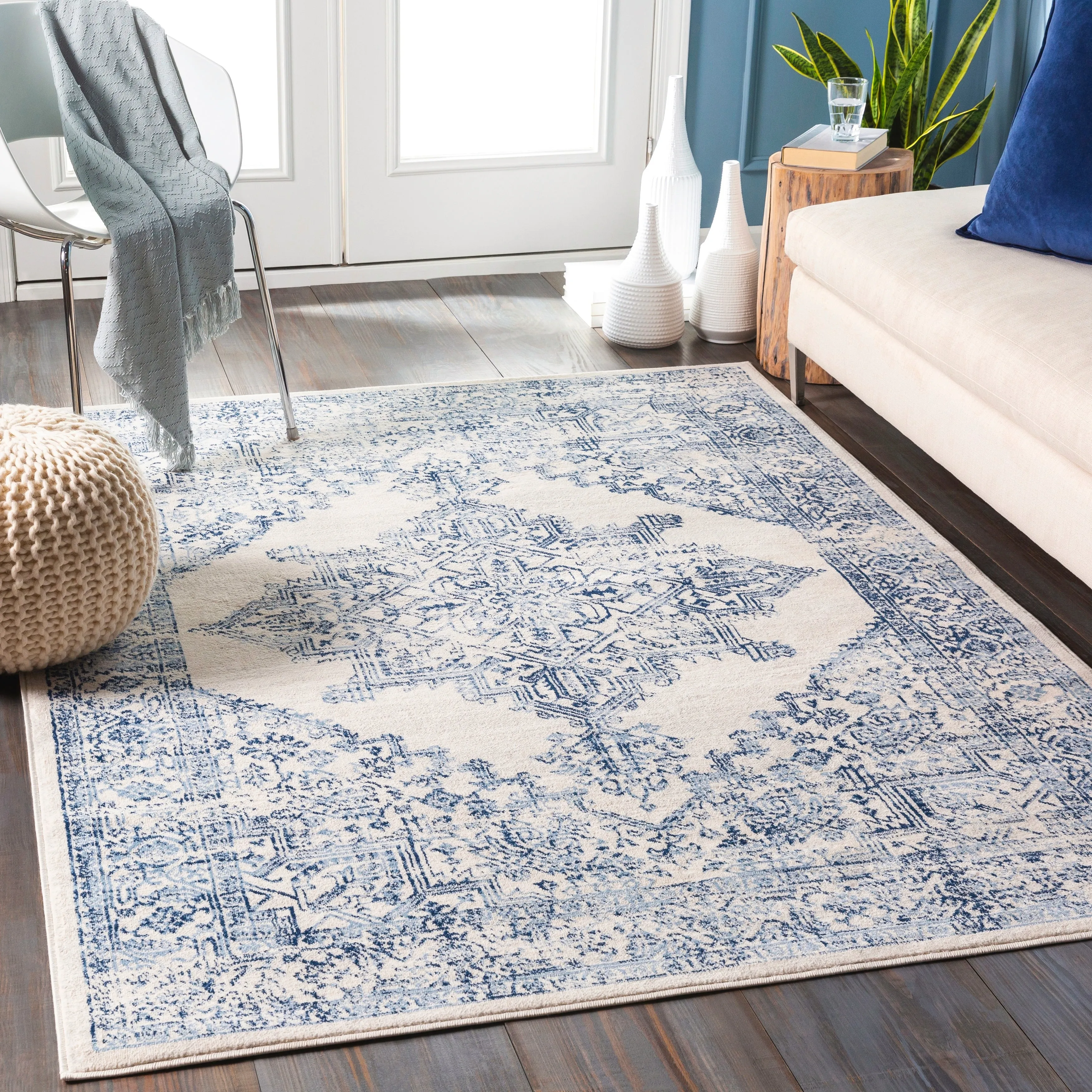 Livabliss Uranus Distressed Medallion Area Rug