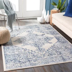 Livabliss Uranus Distressed Medallion Area Rug