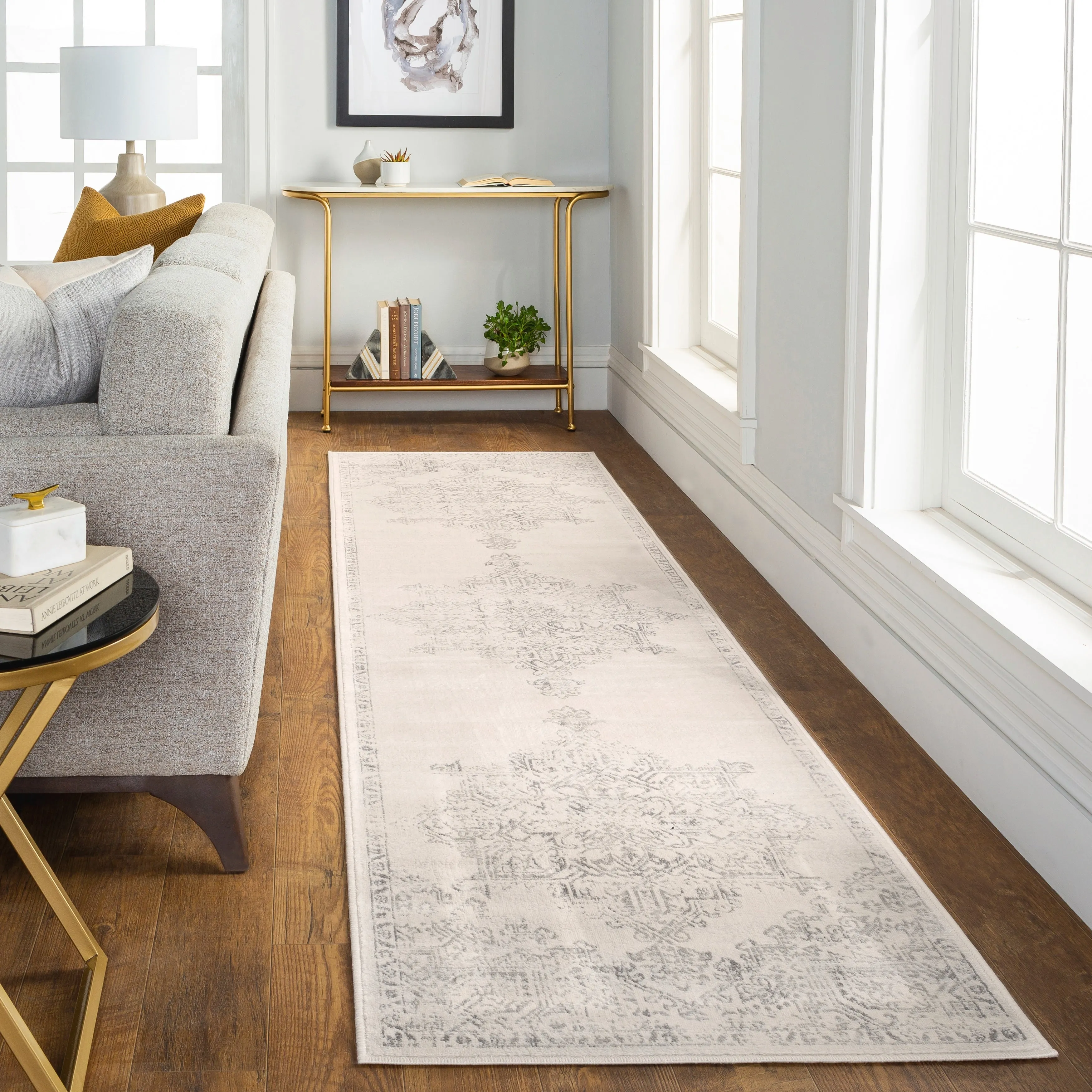Livabliss Uranus Distressed Medallion Area Rug