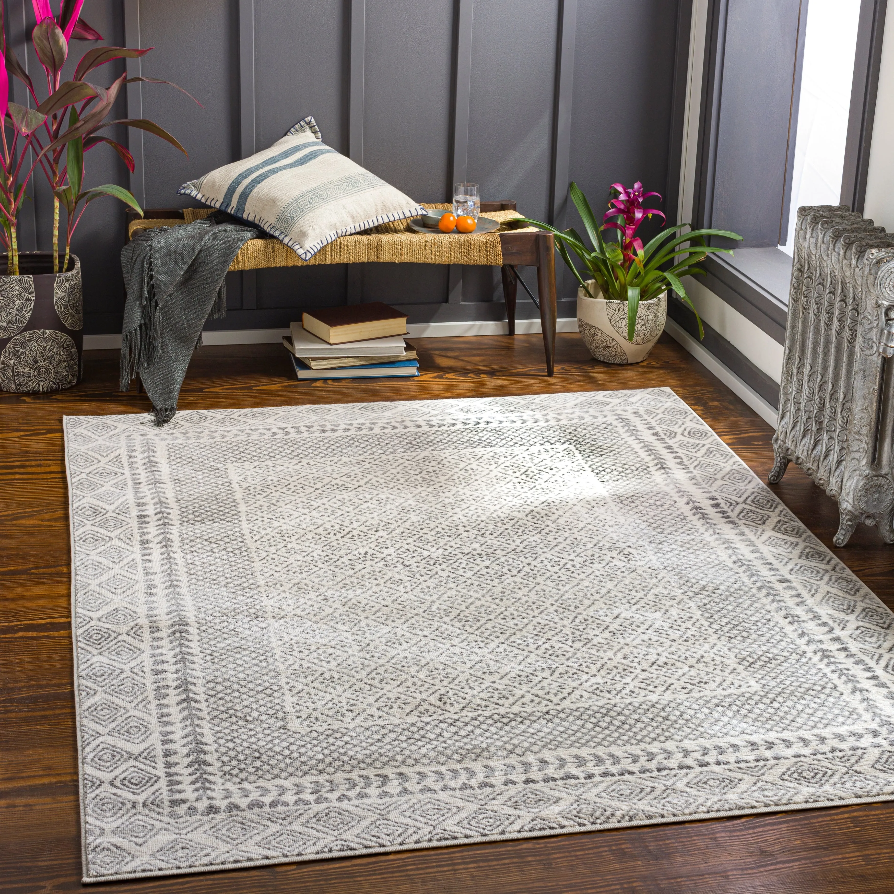 Livabliss Vanessa Tribal Border Area Rug