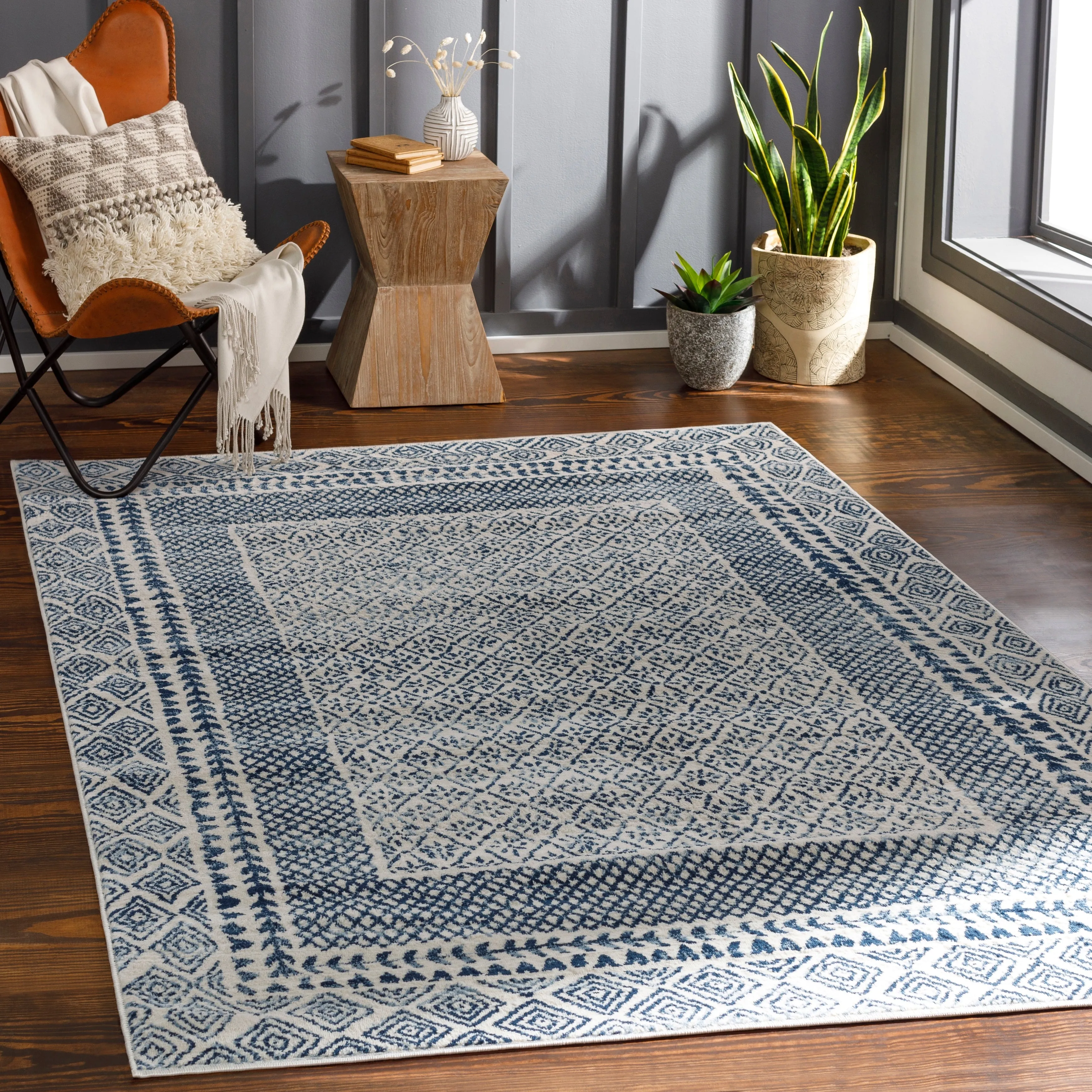 Livabliss Vanessa Tribal Border Area Rug