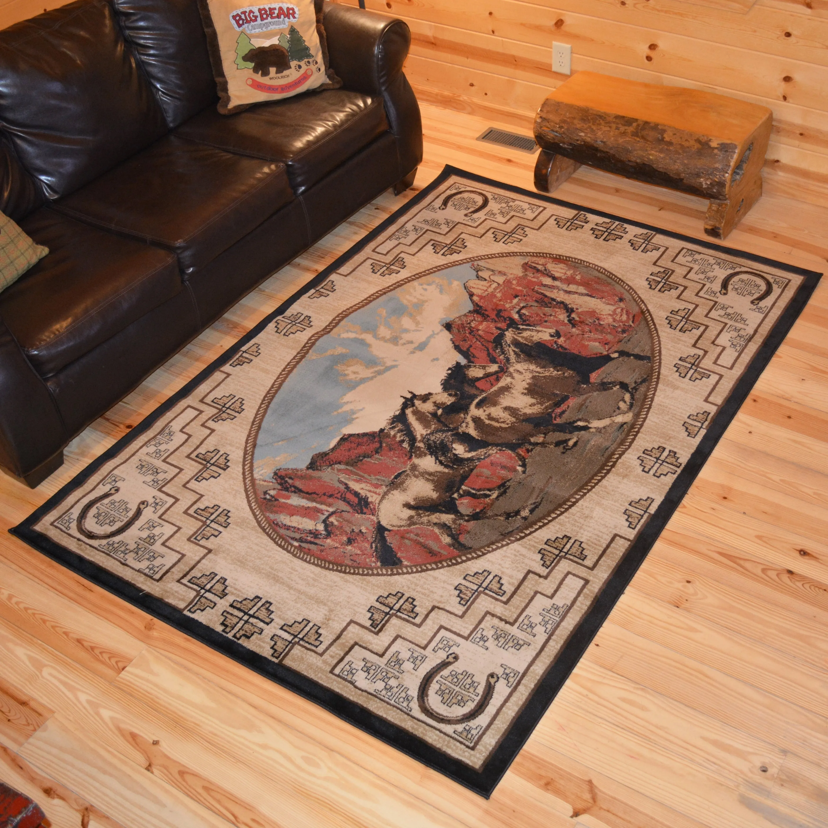 Lodge King Great Escape Wild Horse Multi Area Rug