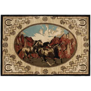 Lodge King Great Escape Wild Horse Multi Area Rug