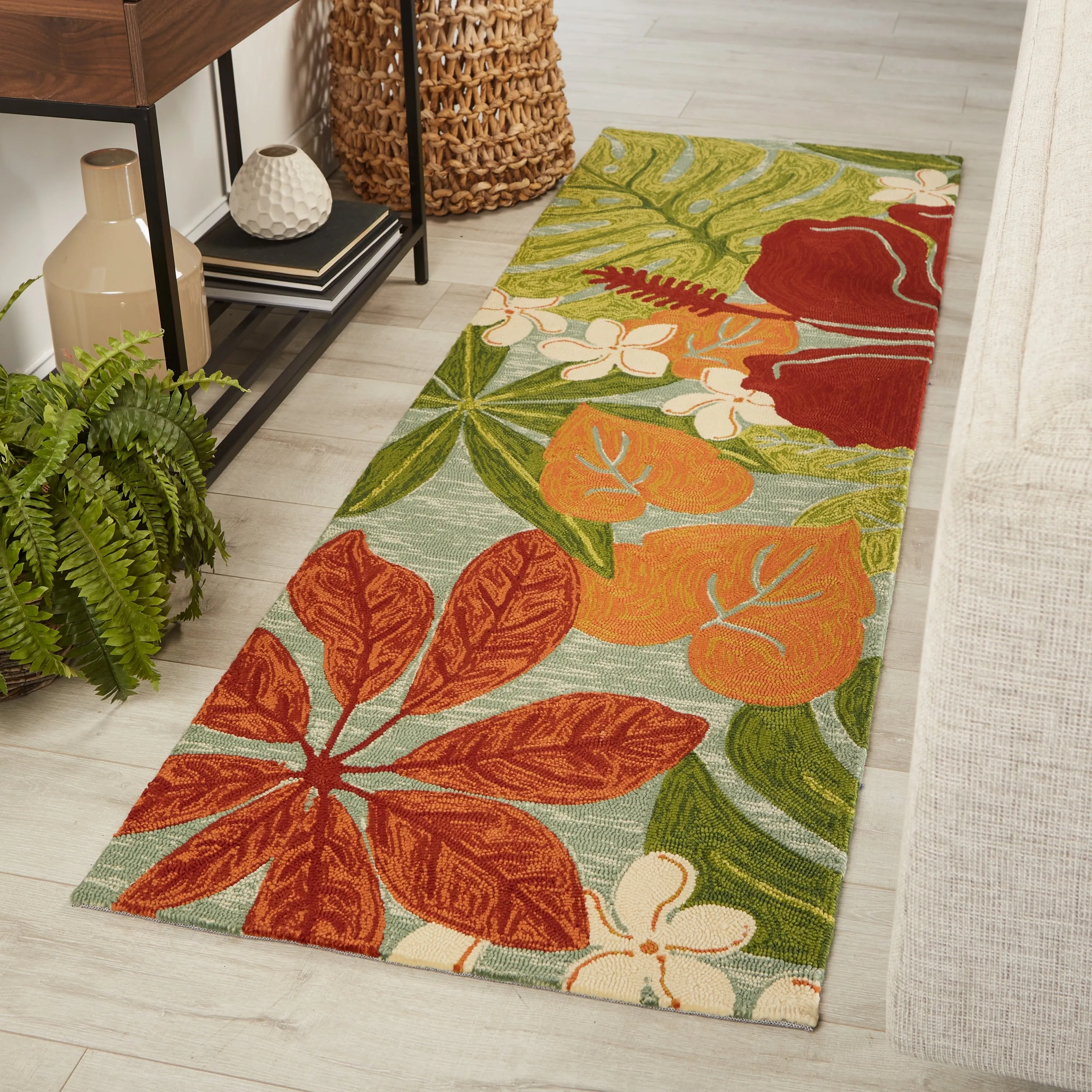 Luau Indoor and Outdoor Floral Area Rug