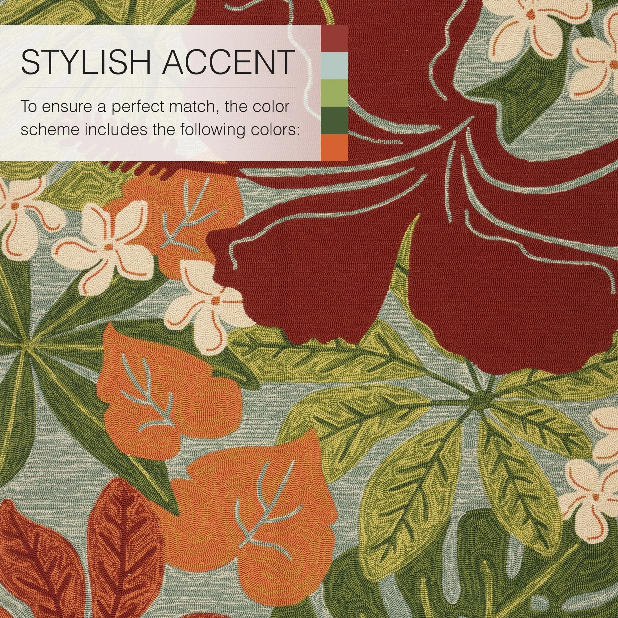 Luau Indoor and Outdoor Floral Area Rug
