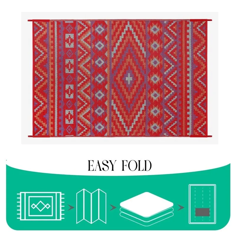 Lush Ambience Alev Indoor Outdoor Plastic Area Rugs- Rectangular