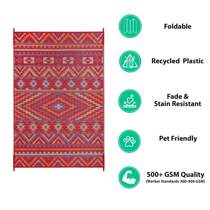 Lush Ambience Alev Indoor Outdoor Plastic Area Rugs- Rectangular