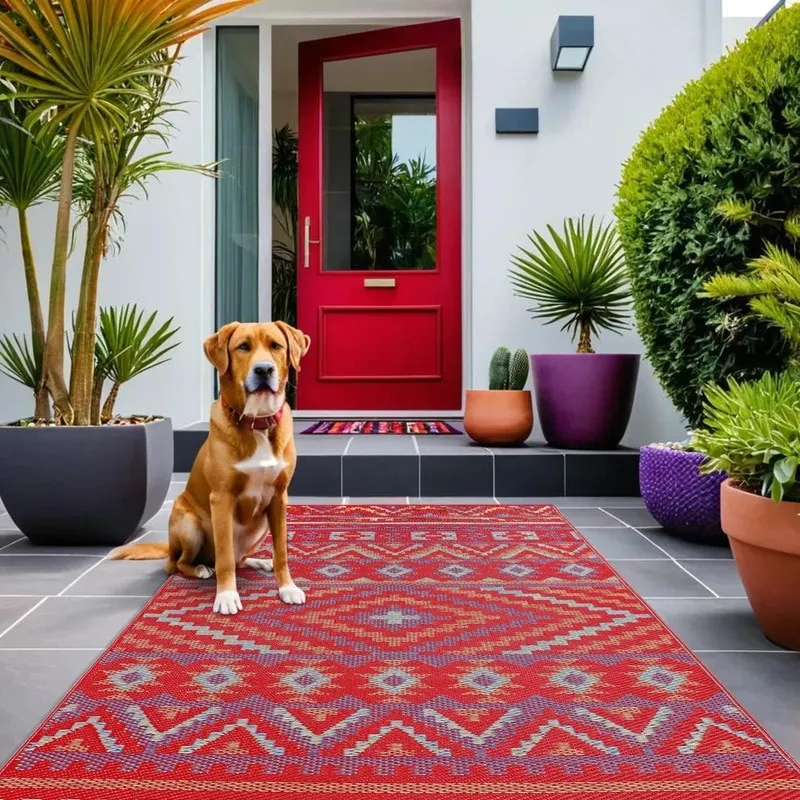 Lush Ambience Alev Indoor Outdoor Plastic Area Rugs- Rectangular