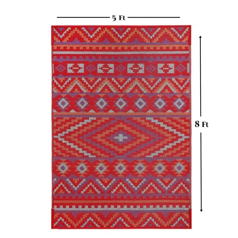 Lush Ambience Alev Indoor Outdoor Plastic Area Rugs- Rectangular