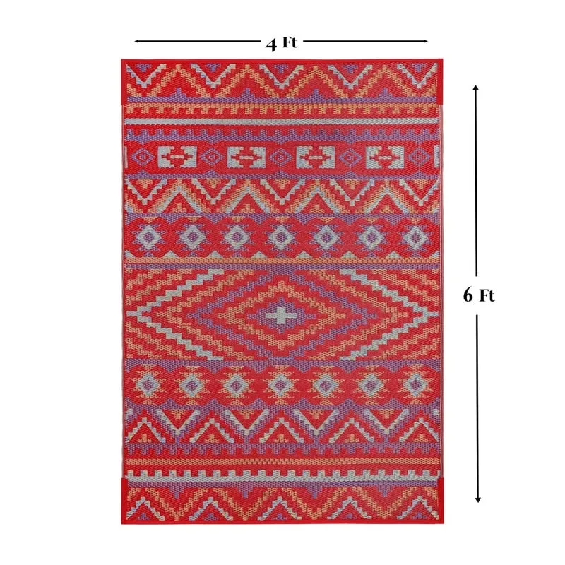 Lush Ambience Alev Indoor Outdoor Plastic Area Rugs- Rectangular