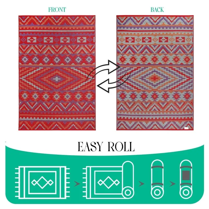 Lush Ambience Alev Indoor Outdoor Plastic Area Rugs- Rectangular
