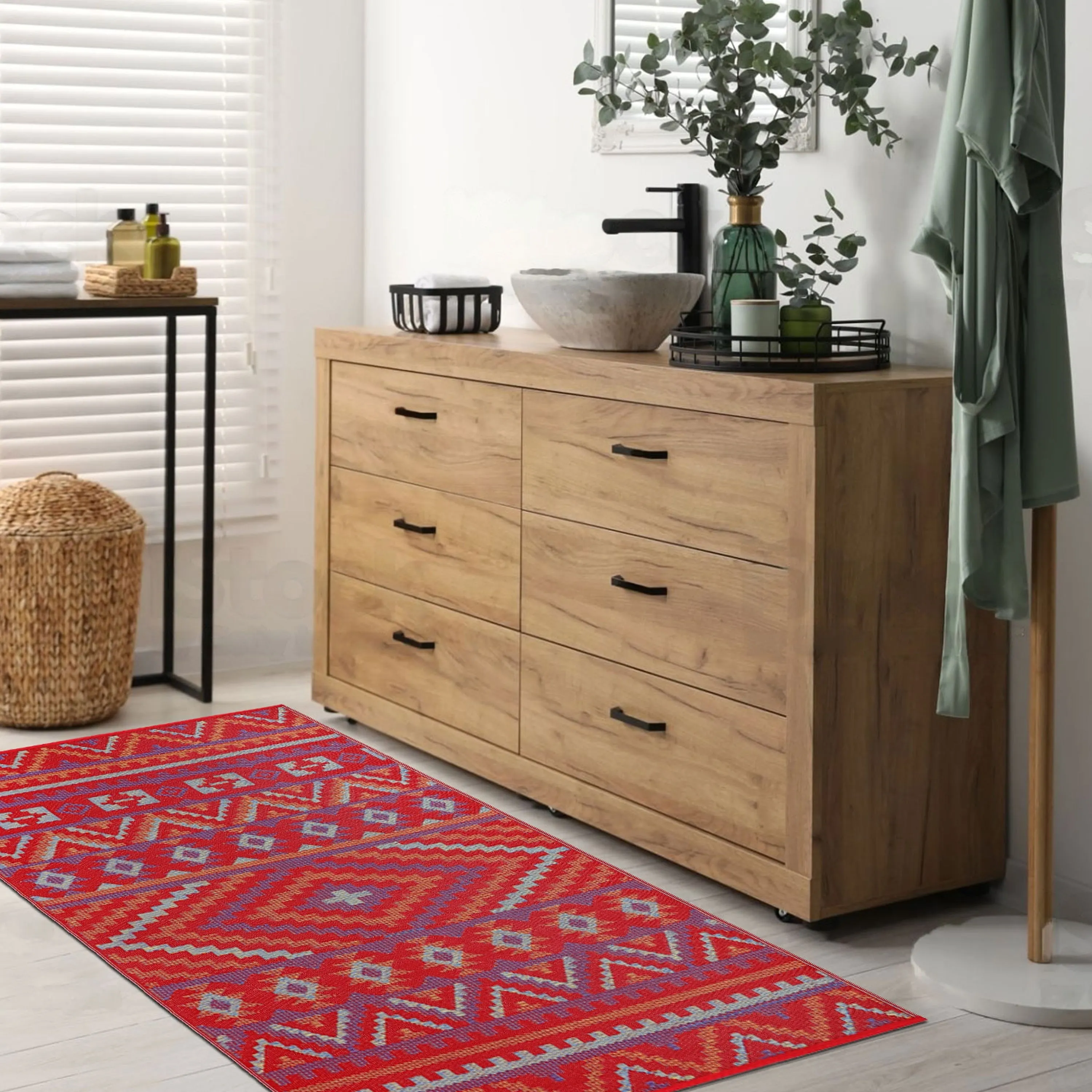 Lush Ambience Alev Indoor Outdoor Plastic Area Rugs- Rectangular