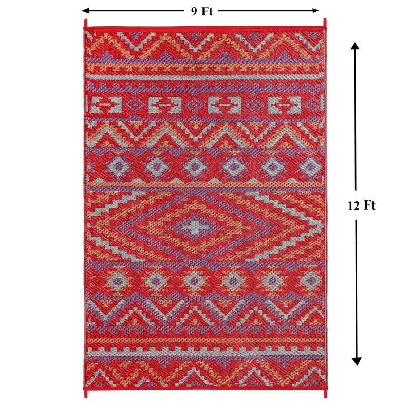 Lush Ambience Alev Indoor Outdoor Plastic Area Rugs- Rectangular