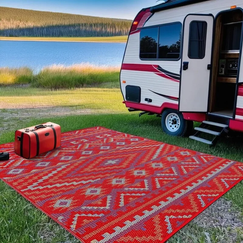 Lush Ambience Alev Indoor Outdoor Plastic Area Rugs- Rectangular