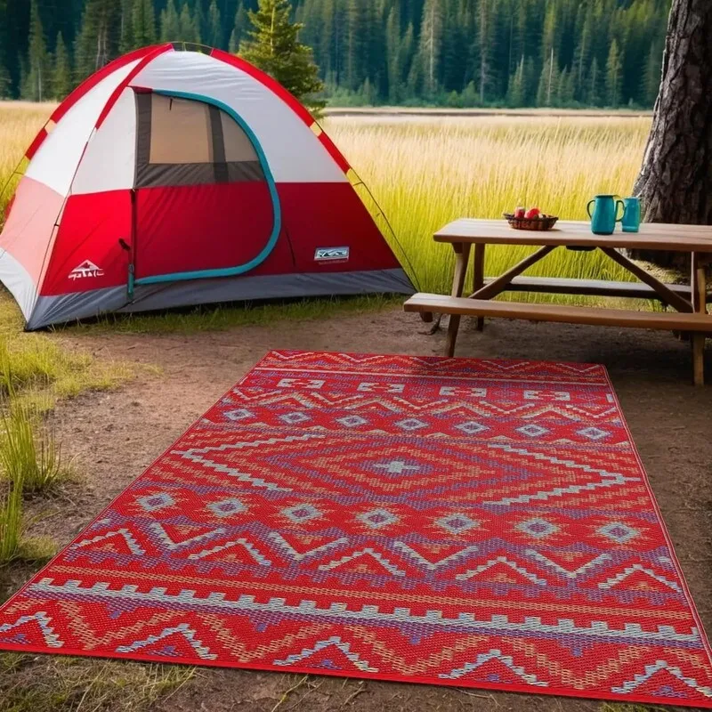 Lush Ambience Alev Indoor Outdoor Plastic Area Rugs- Rectangular