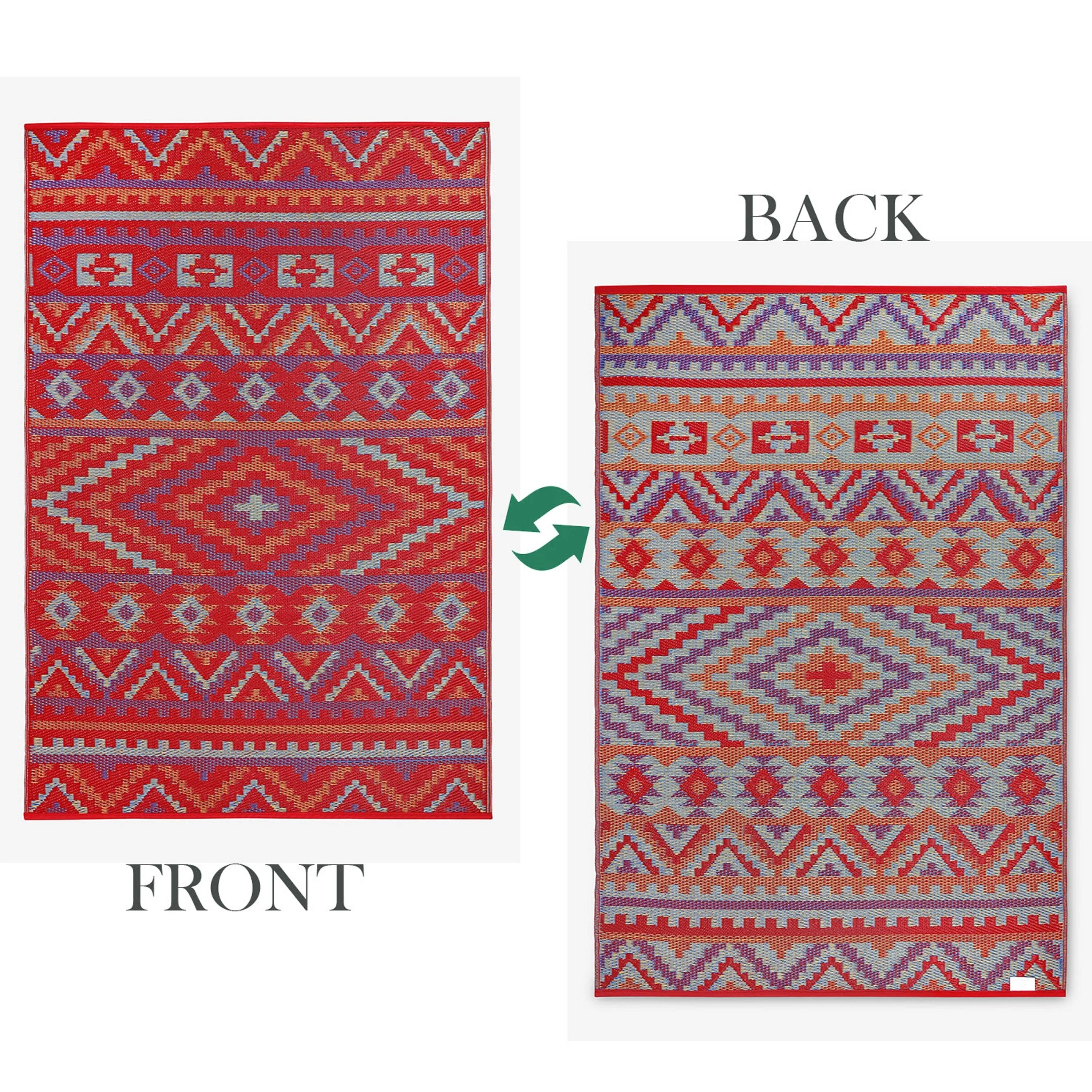 Lush Ambience Alev Indoor Outdoor Plastic Area Rugs- Rectangular