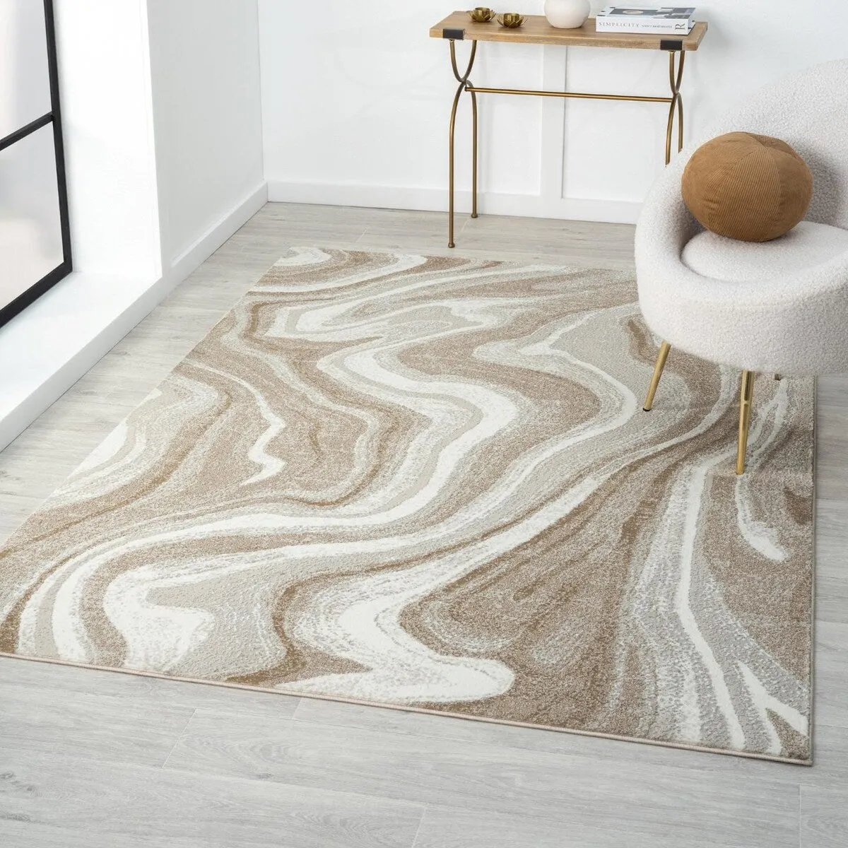 Luxe Weavers Marble Abstract Area Rug. Medium Pile Bedroom Rug