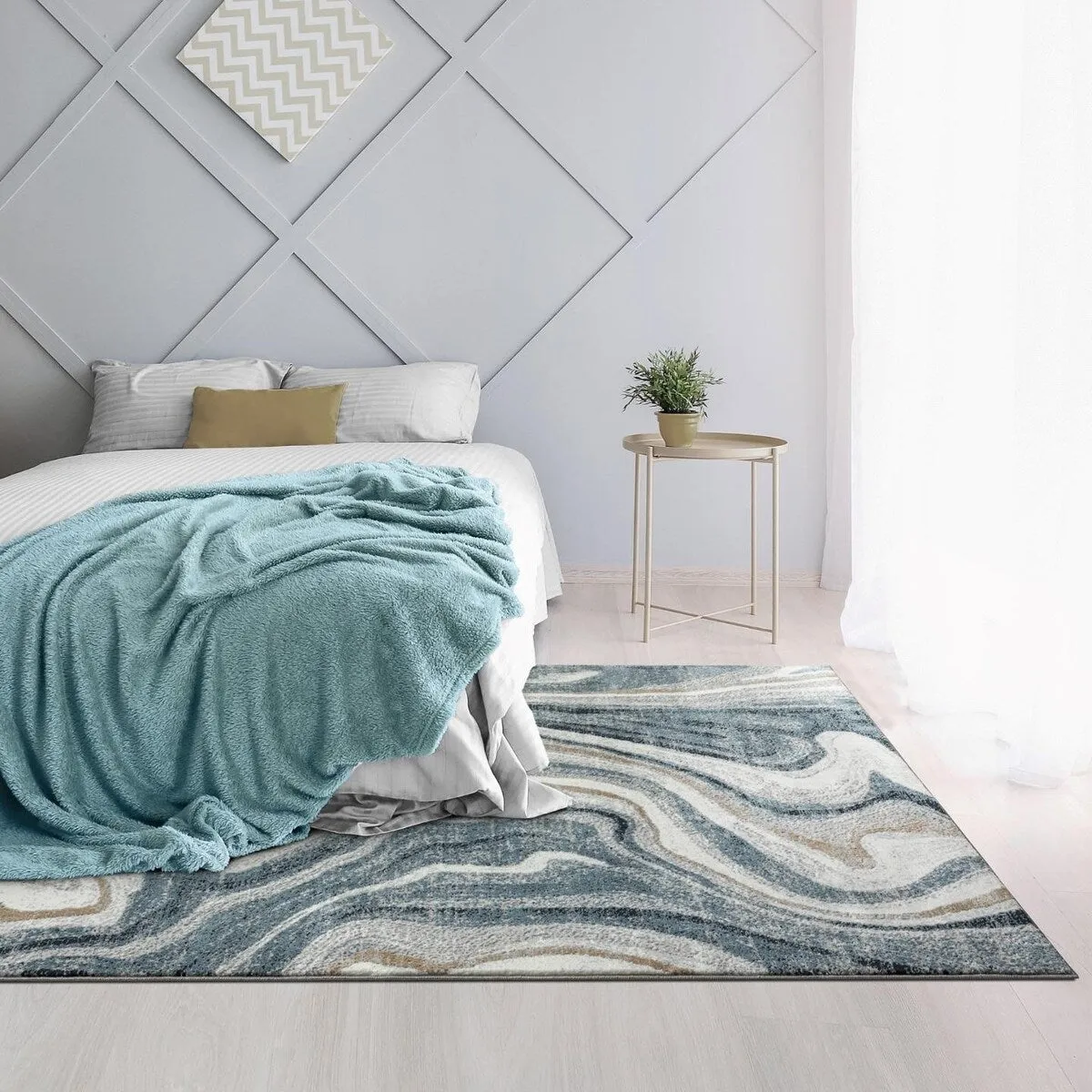 Luxe Weavers Marble Abstract Area Rug. Medium Pile Bedroom Rug