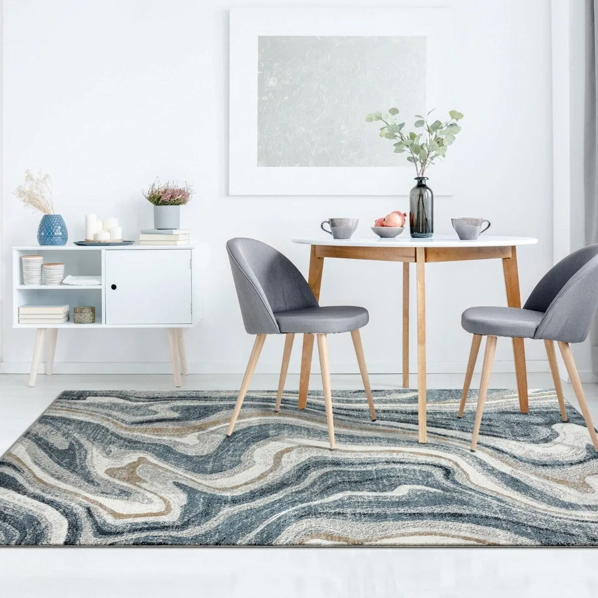 Luxe Weavers Marble Abstract Area Rug. Medium Pile Bedroom Rug