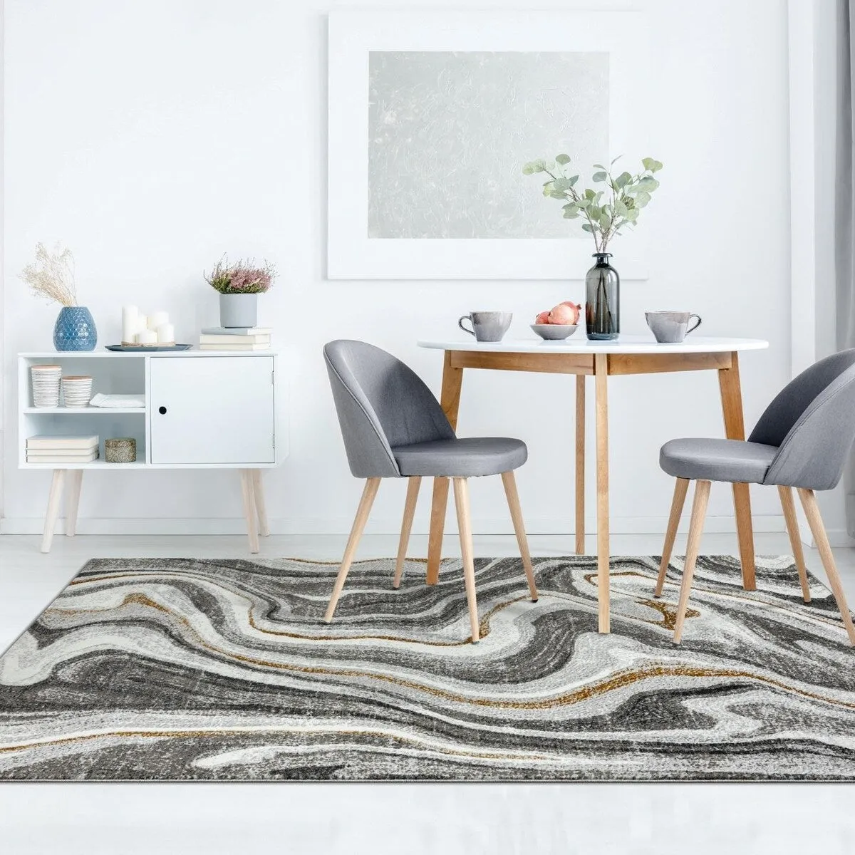 Luxe Weavers Marble Abstract Area Rug. Medium Pile Bedroom Rug