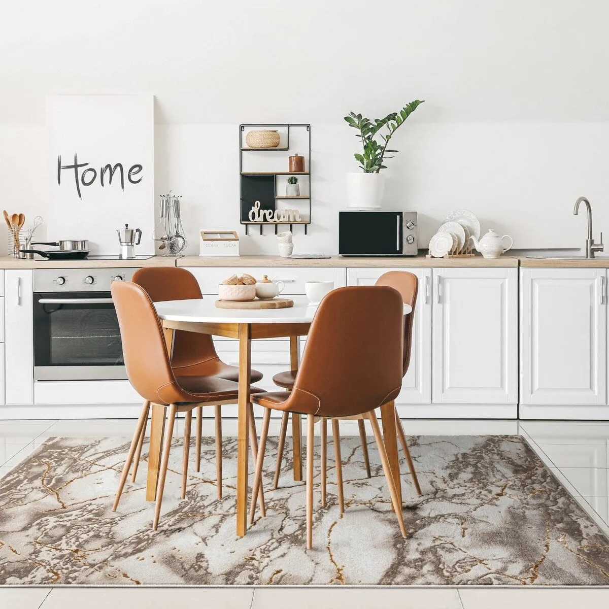 Luxe Weavers Marble Abstract Living Room Rug. Stain-Resistant Carpet