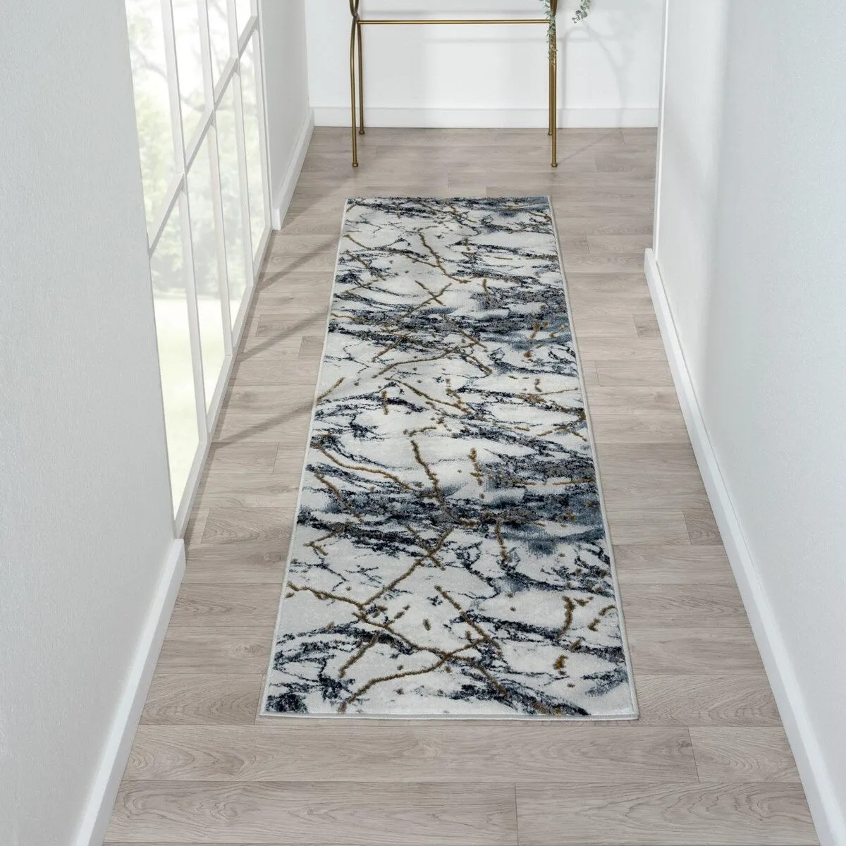 Luxe Weavers Marble Abstract Living Room Rug. Stain-Resistant Carpet