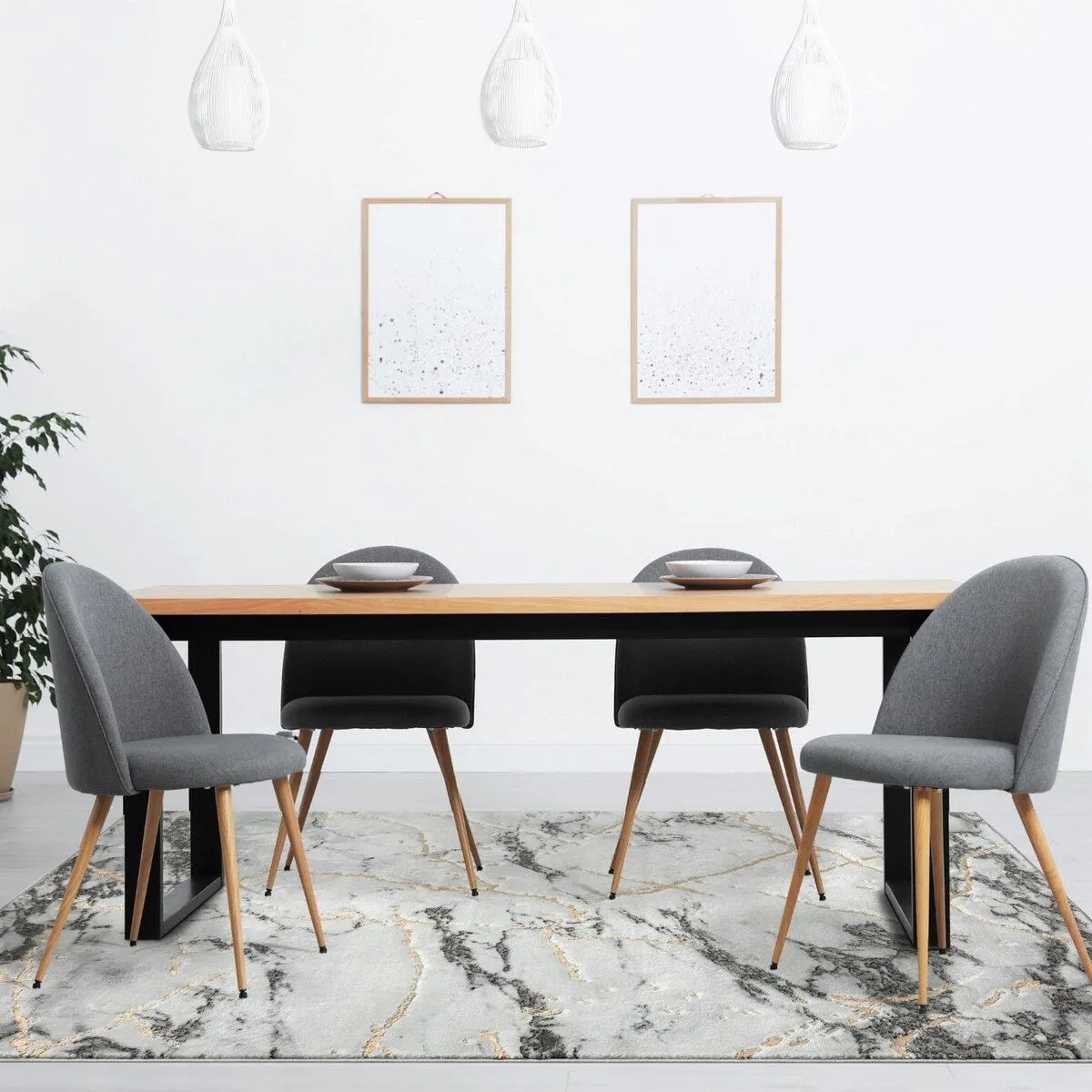 Luxe Weavers Marble Abstract Living Room Rug. Stain-Resistant Carpet
