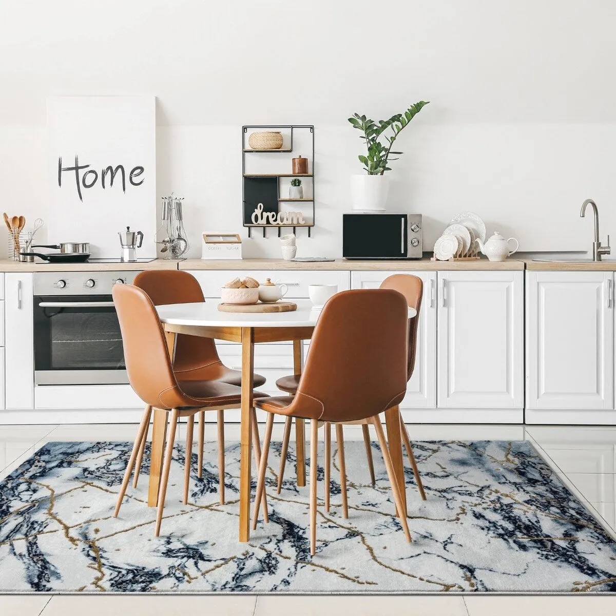 Luxe Weavers Marble Abstract Living Room Rug. Stain-Resistant Carpet