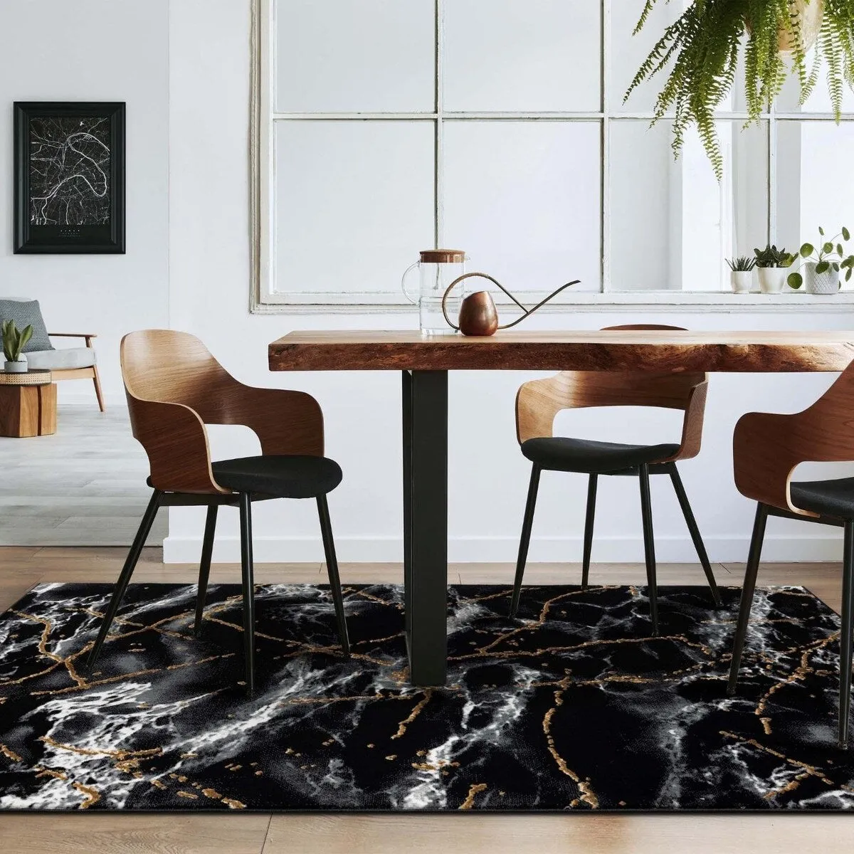 Luxe Weavers Marble Abstract Living Room Rug. Stain-Resistant Carpet