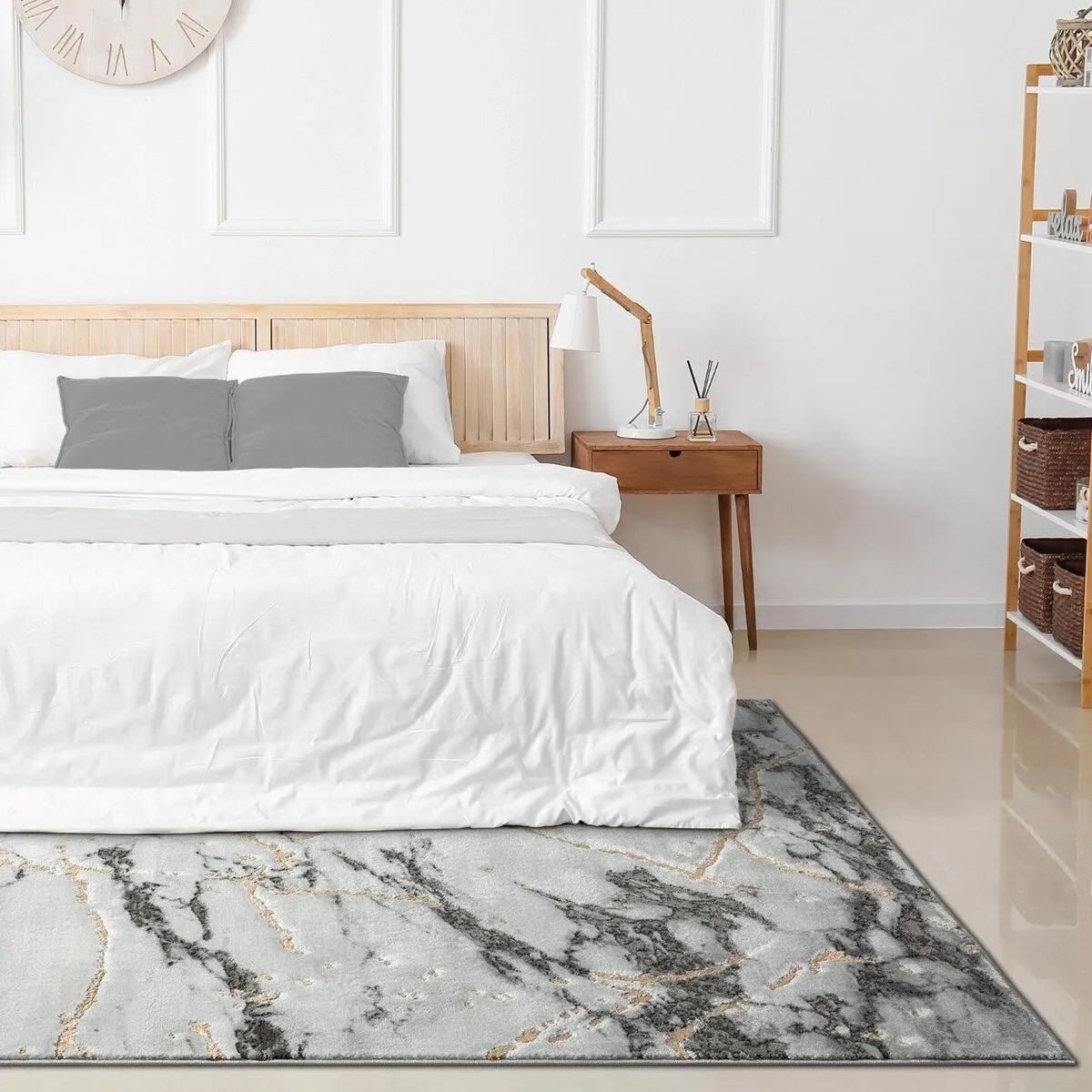Luxe Weavers Marble Abstract Living Room Rug. Stain-Resistant Carpet