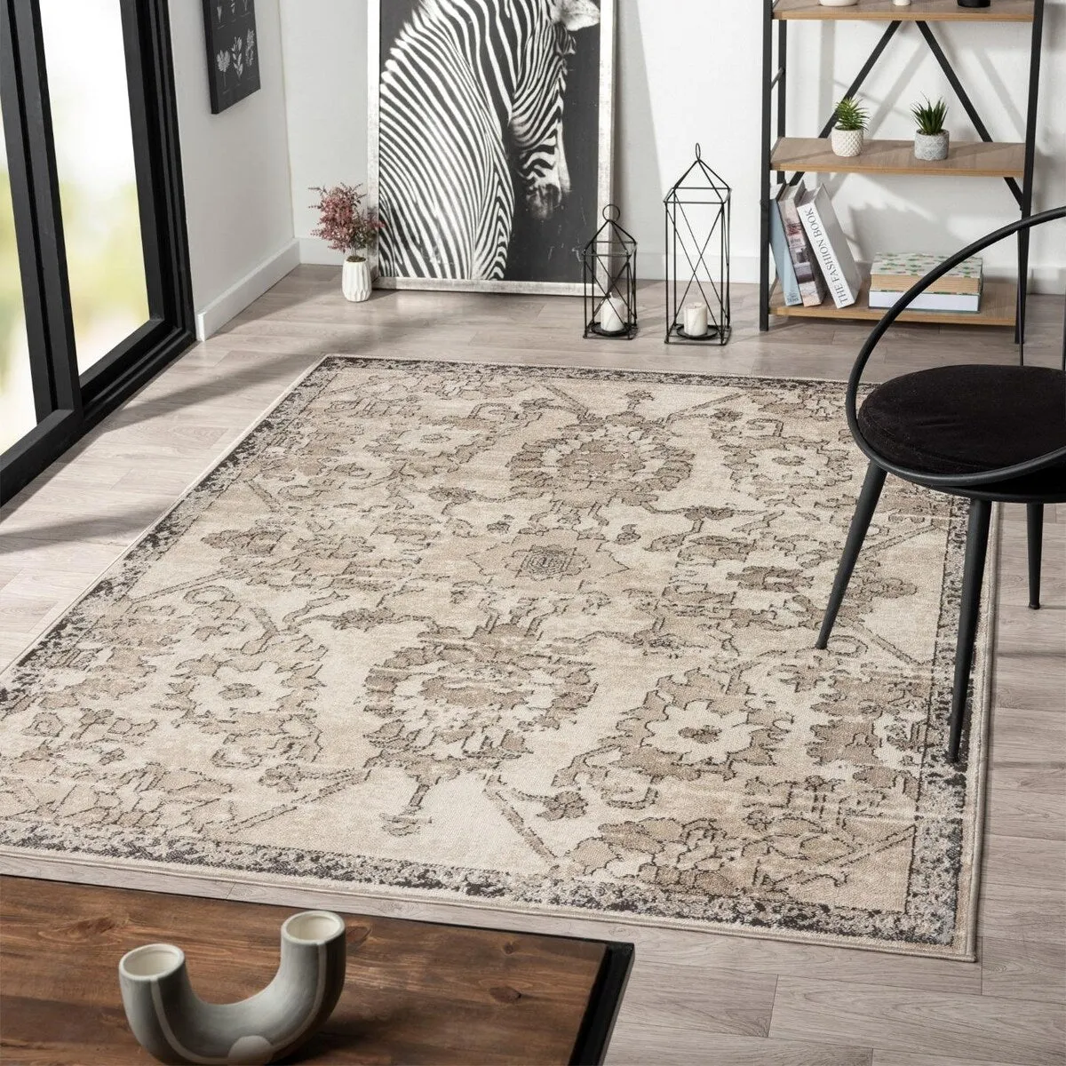 Luxe Weavers Oriental Floral Distressed Area Rug